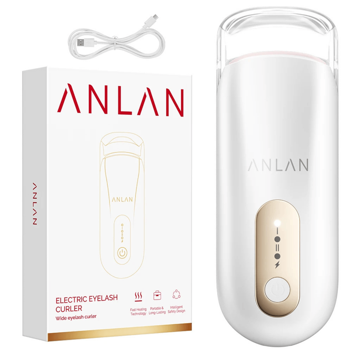 RIZADOR DE PESTAÑAS ANLAN JE02 ELECTRICO RIZADO CALIENTE CARGA USB - 1