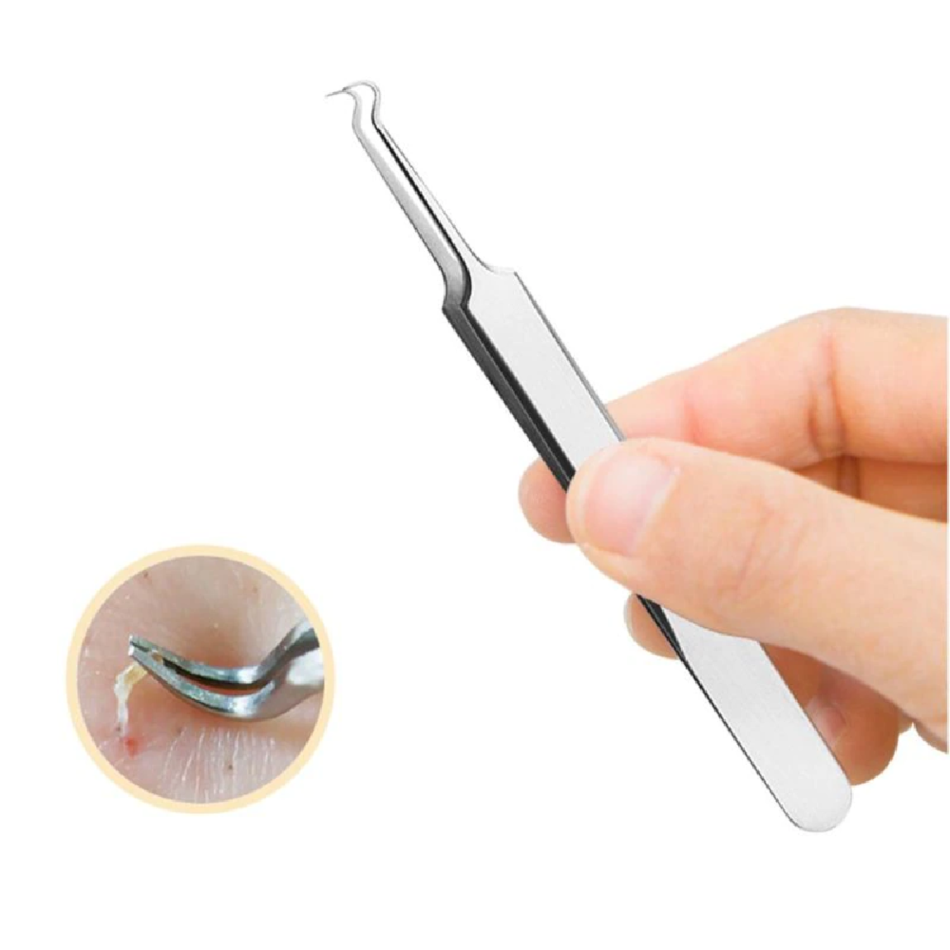 EXTRACTOR PUNTOS NEGROS REMOVEDOR ESPINILLAS ACNE SACA COMEDONES ACERO INOXIDABLE SET 5 PIEZAS - 5