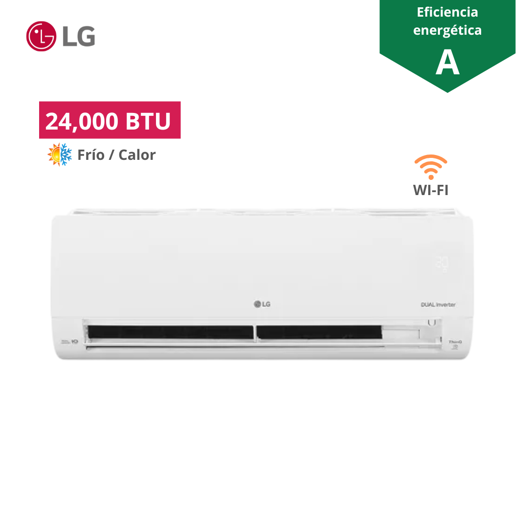 AIRE ACONDICIONADO SPLIT LG 24 000 BTU DUALCOOL INVERTER /FRÍO- CALOR VM242HT - 1