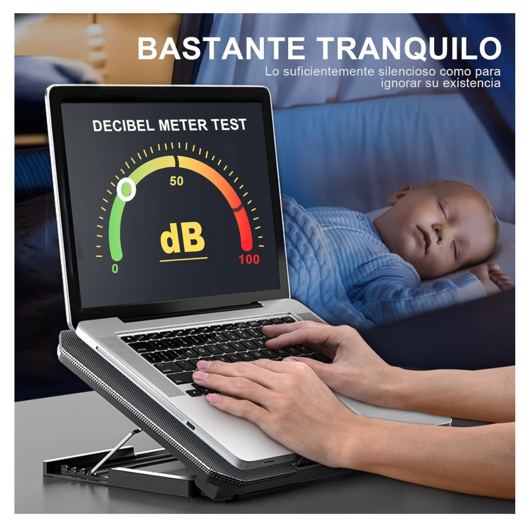 COOLER VENTILADOR LAPTOP 9' A 17' 6 NIVELES 2 PUERTO USB - 5