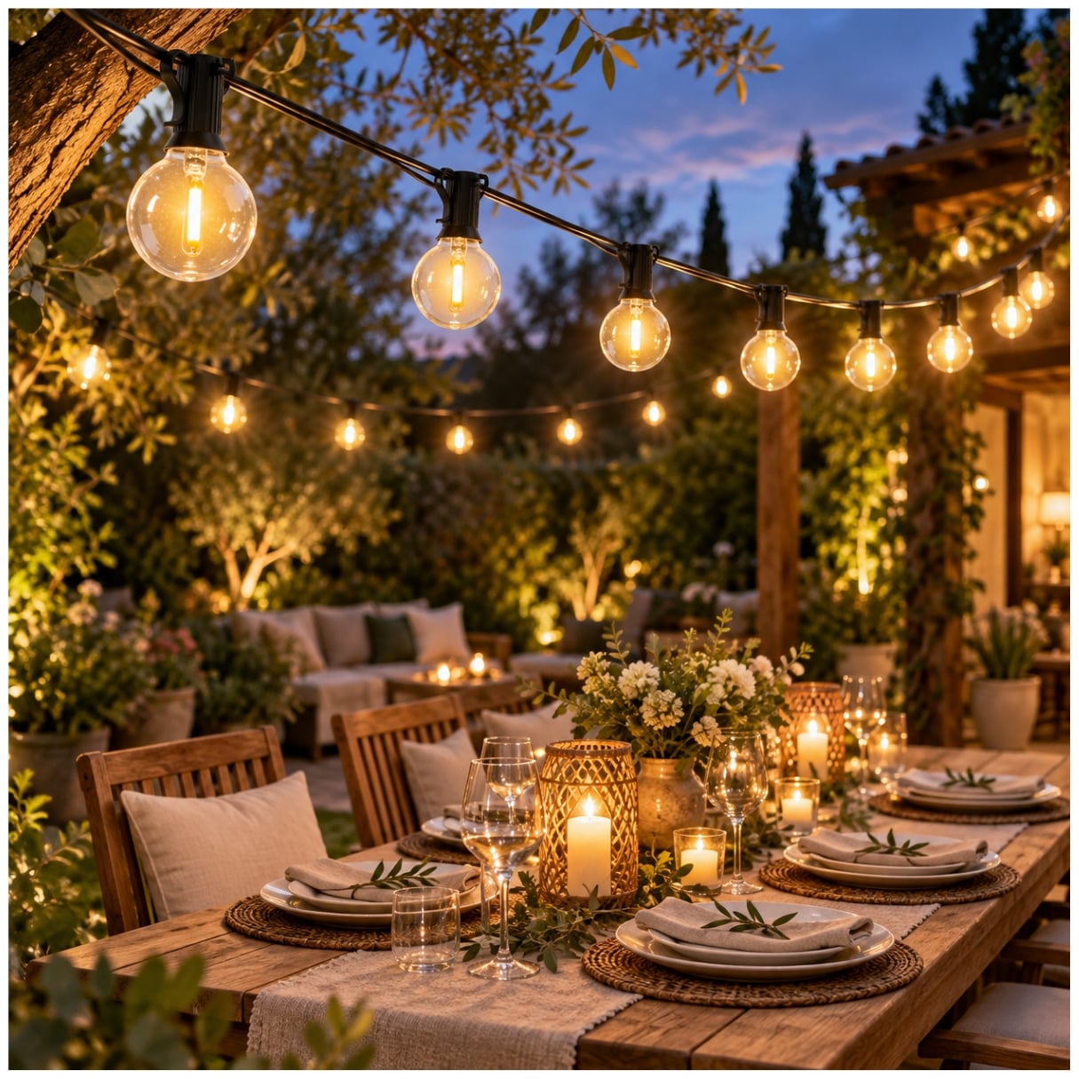 GUIRNALDA LUCES VINTAGE COLGANTE 25 FOCOS 15 METROS LED JARDIN EVENTOS DECORACIONES - 5