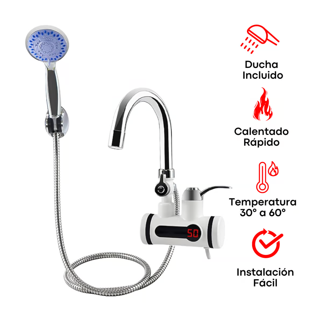 CAÑO ELÉCTRICO CON DUCHA CALENTADOR DE AGUA INSTANTANEA - PARED - 1