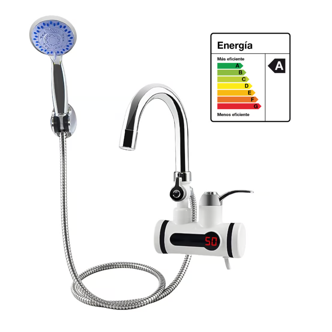 CAÑO ELÉCTRICO CON DUCHA CALENTADOR DE AGUA INSTANTANEA - PARED - 2