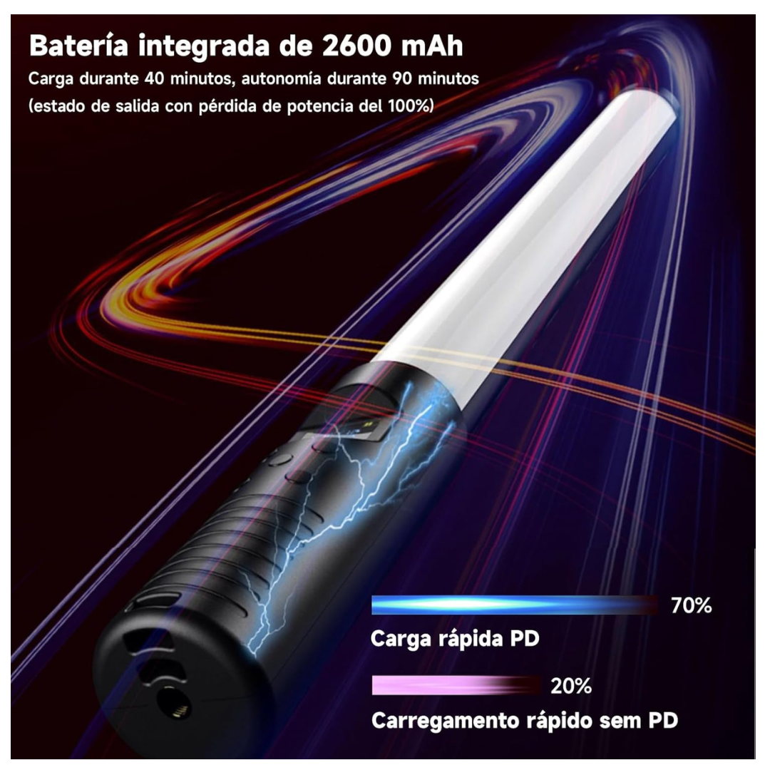 TUBO BARRA DE LUZ LED RGB RECARGABLE VARILLA LAMPARA + CONTROL - 3