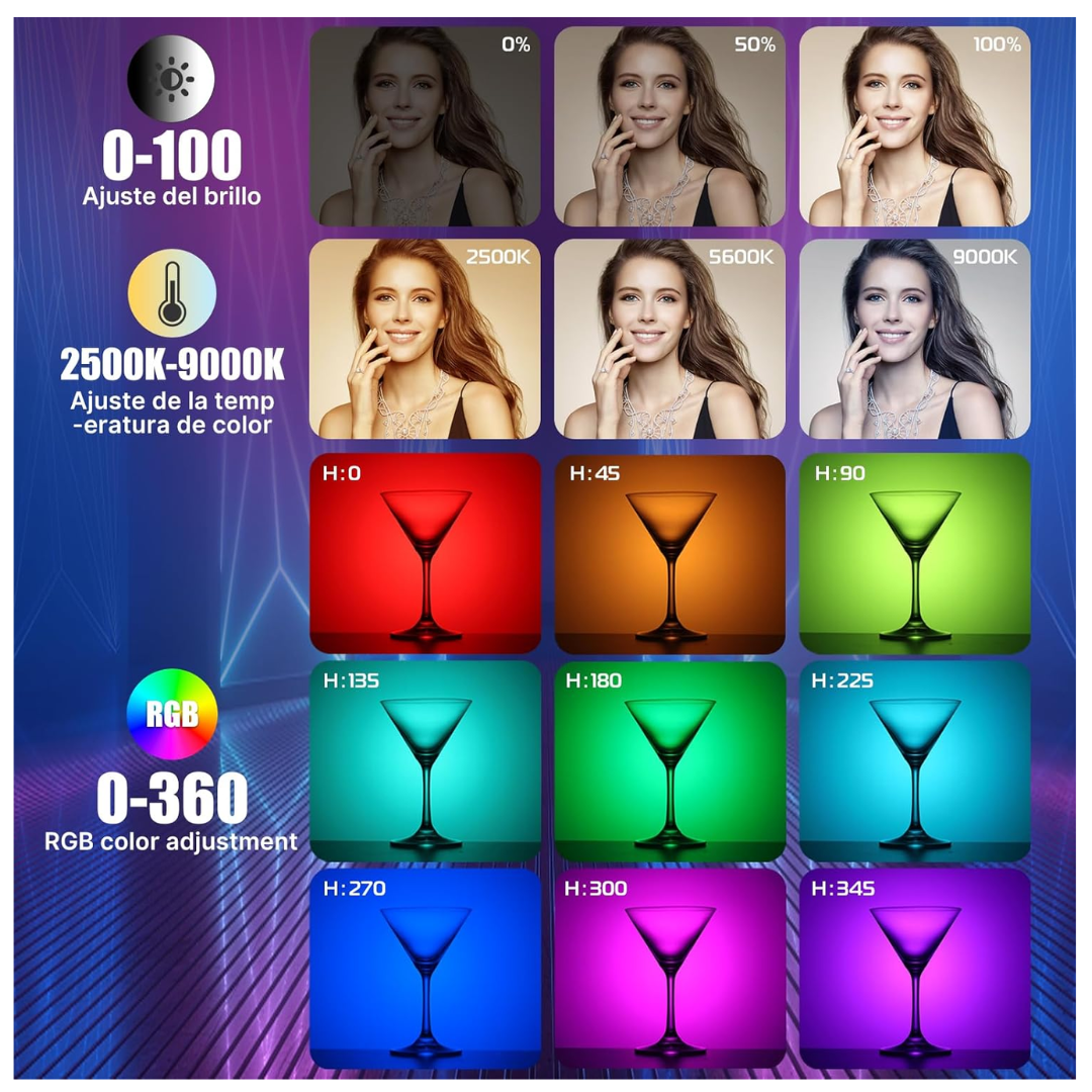 TUBO BARRA DE LUZ LED RGB RECARGABLE VARILLA LAMPARA + CONTROL - 5
