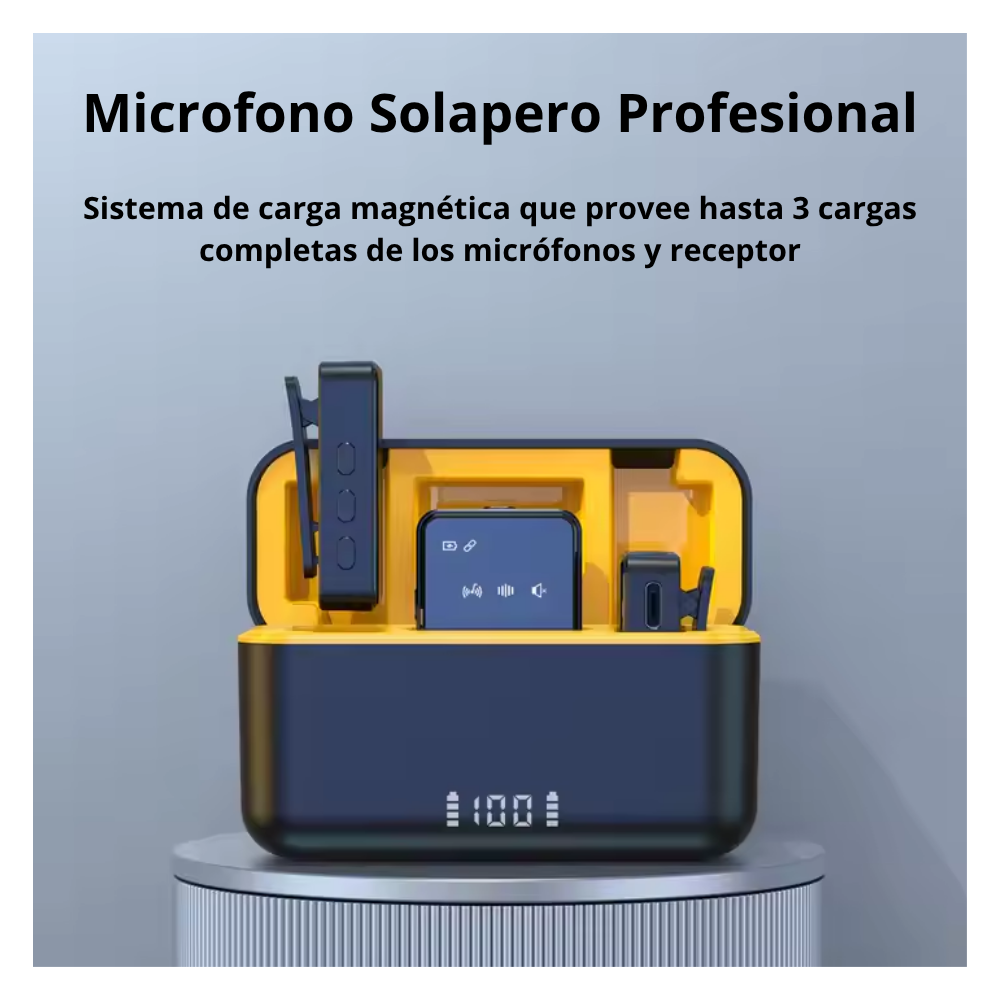MICROFONO INALAMBRICO MIC PROFESIONAL SOLAPERO DUAL BLUETOOTH - 4