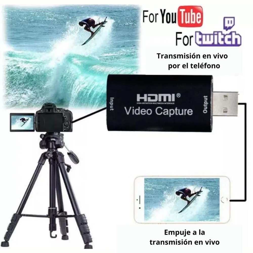 CAPTURADOR DE VIDEO SEISA USB 2.0 GRABACIÓN Y STREAMING EN PC Y LAPTOP - 5