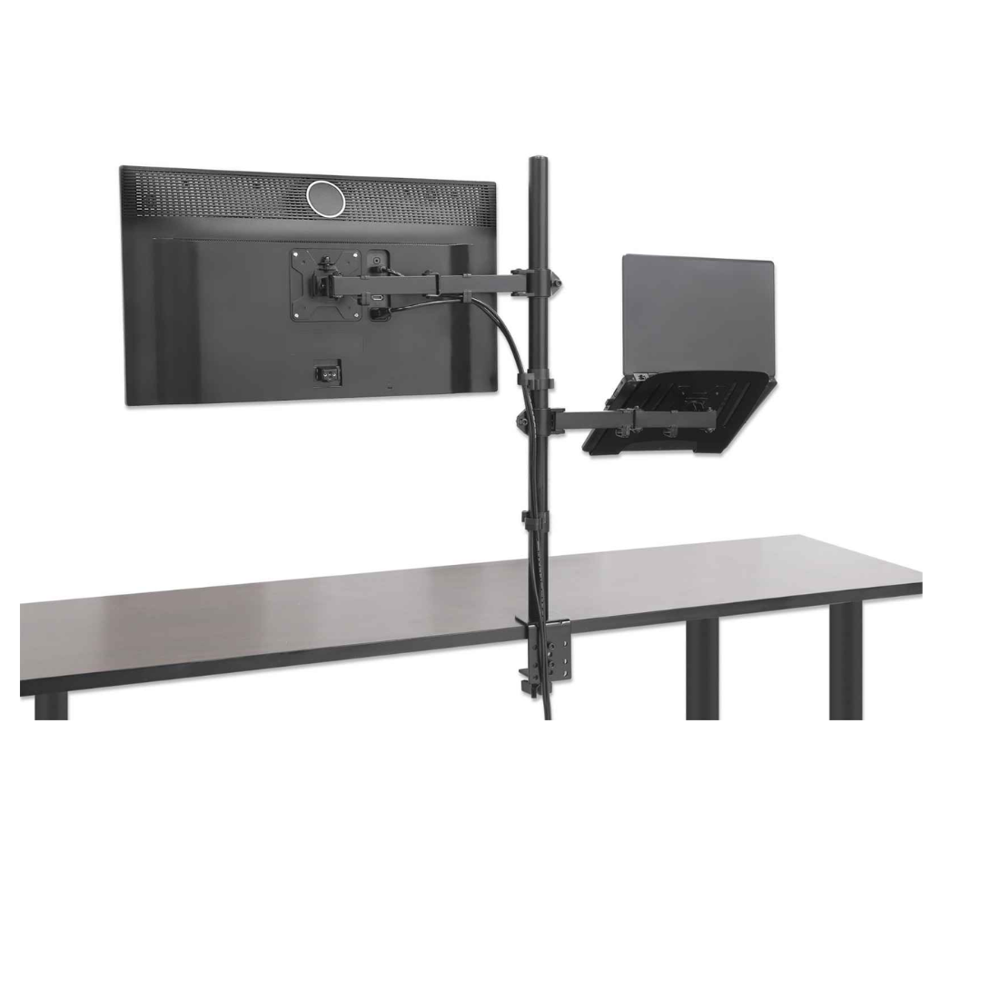 SOPORTE 2 EN 1 PARA MONITOR Y LAPTOP 13-32' Y LAPTOP DE 10 A 17' CON BRAZO ARTICULADO ERGONÓMICO - 2