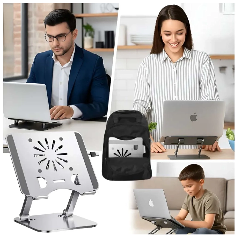 SOPORTE LAPTOP ALUMINIO PLEGABLE V3.3 HX-ZJ24 - PLATA - 2
