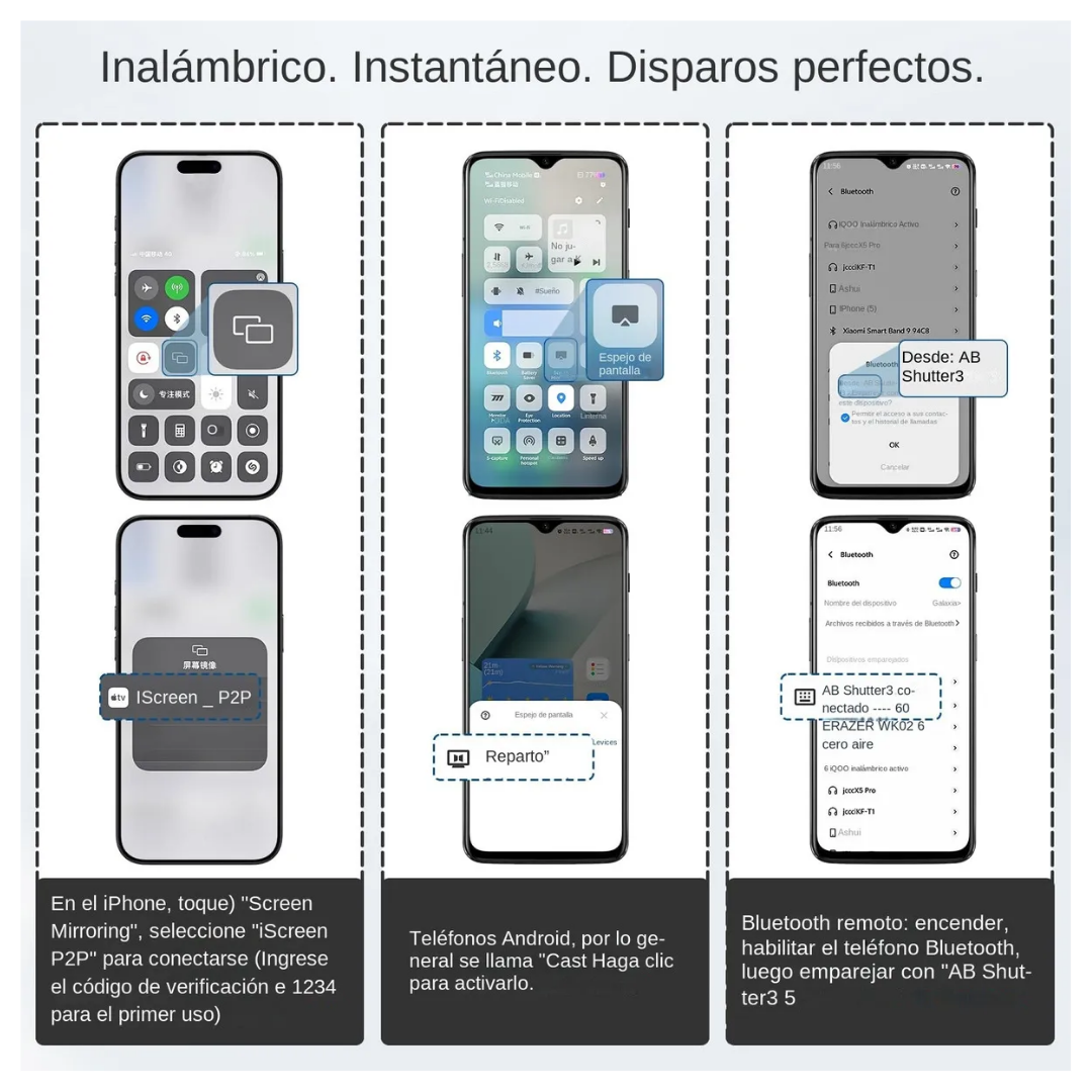 PANTALLA SELFIE MAGNÉTICA PARA IPHONE Y ANDROID CON CONTROL BLUETOOTH Y BRILLO AJUSTABLE SELFIE T1 - GRIS - 7