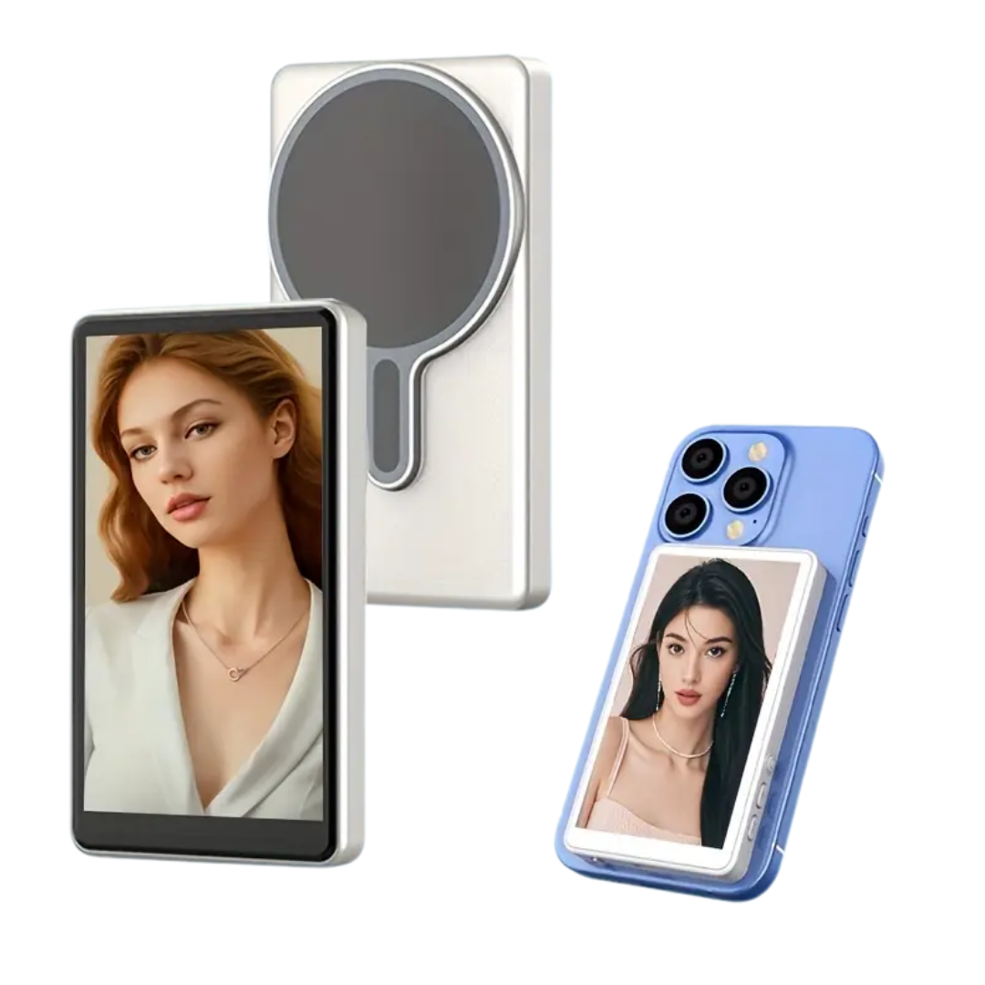 PANTALLA SELFIE MAGNÉTICA PARA IPHONE Y ANDROID CON CONTROL BLUETOOTH Y BRILLO AJUSTABLE SELFIE T1 - PLATA - 2