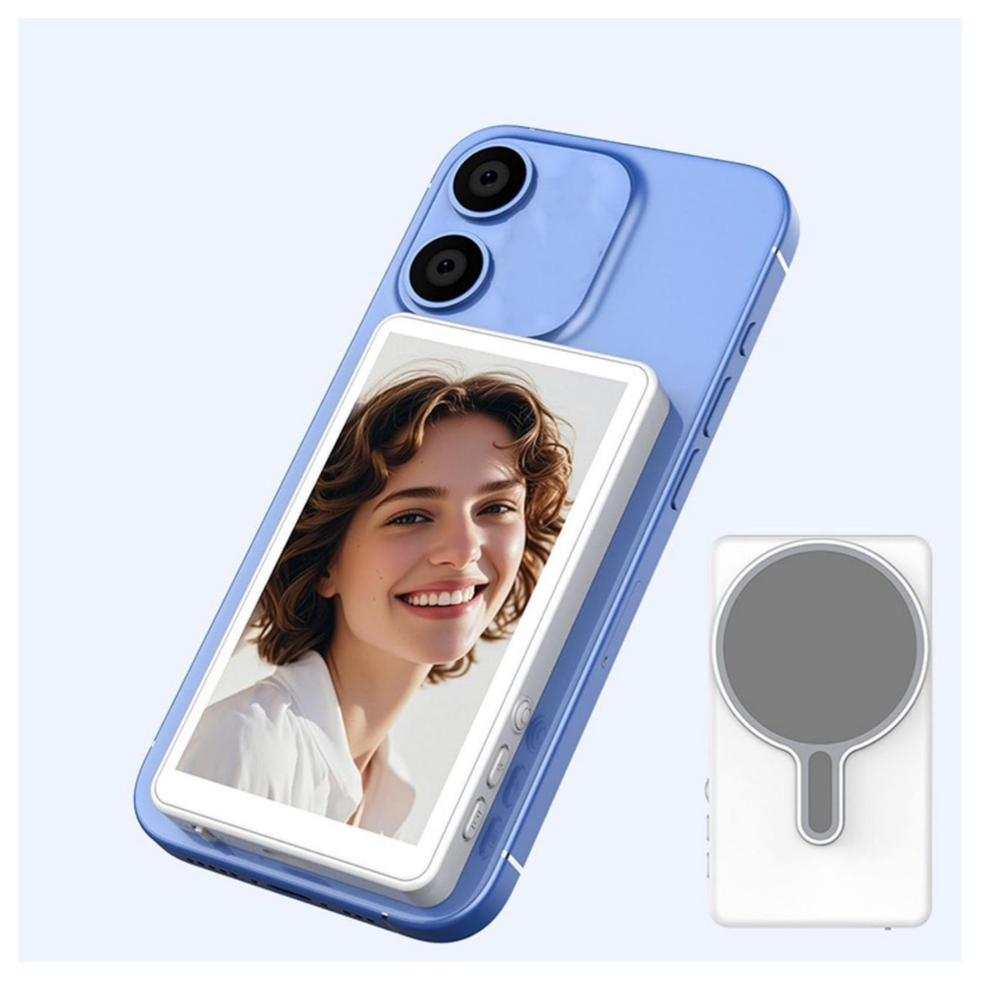 PANTALLA SELFIE MAGNÉTICA PARA IPHONE Y ANDROID CON CONTROL BLUETOOTH Y BRILLO AJUSTABLE SELFIE T1 - PLATA - 4
