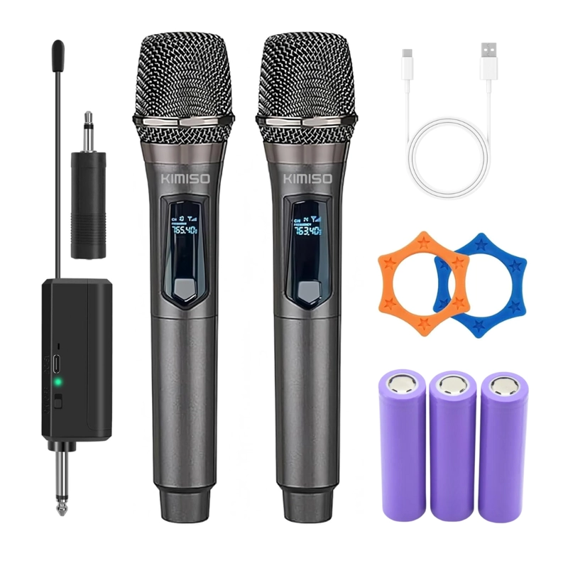 MICRÓFONO INALÁMBRICO KARAOKE DUAL 2 EN 1 RECARGABLE PARA EVENTOS KMS-902MC - 1