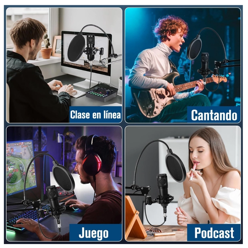 KIT BM-800+V8STZ CONSOLA DE SONIDO + MICROFONO DORADO - 5