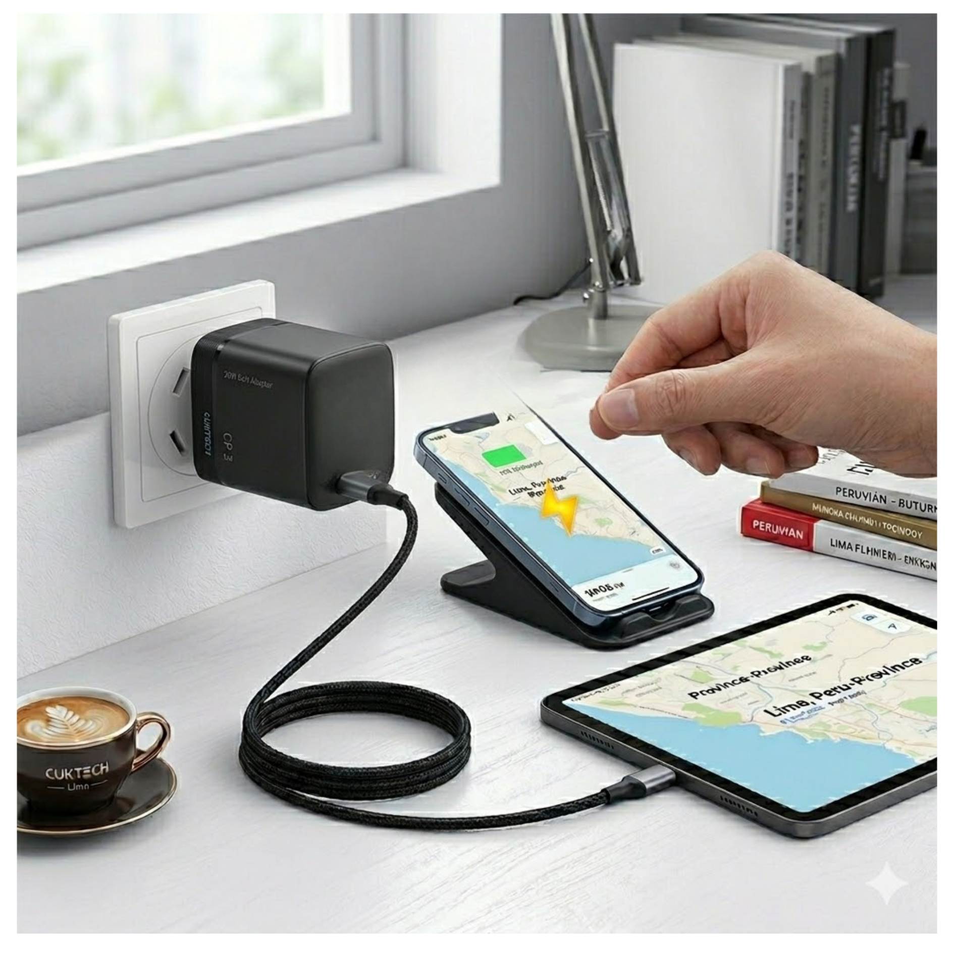 CARGADOR CUKTECH CARGA RÁPIDO 40W PARA IPHONE, IPAD, SAMSUNG HONOR  XIAOMI - 6
