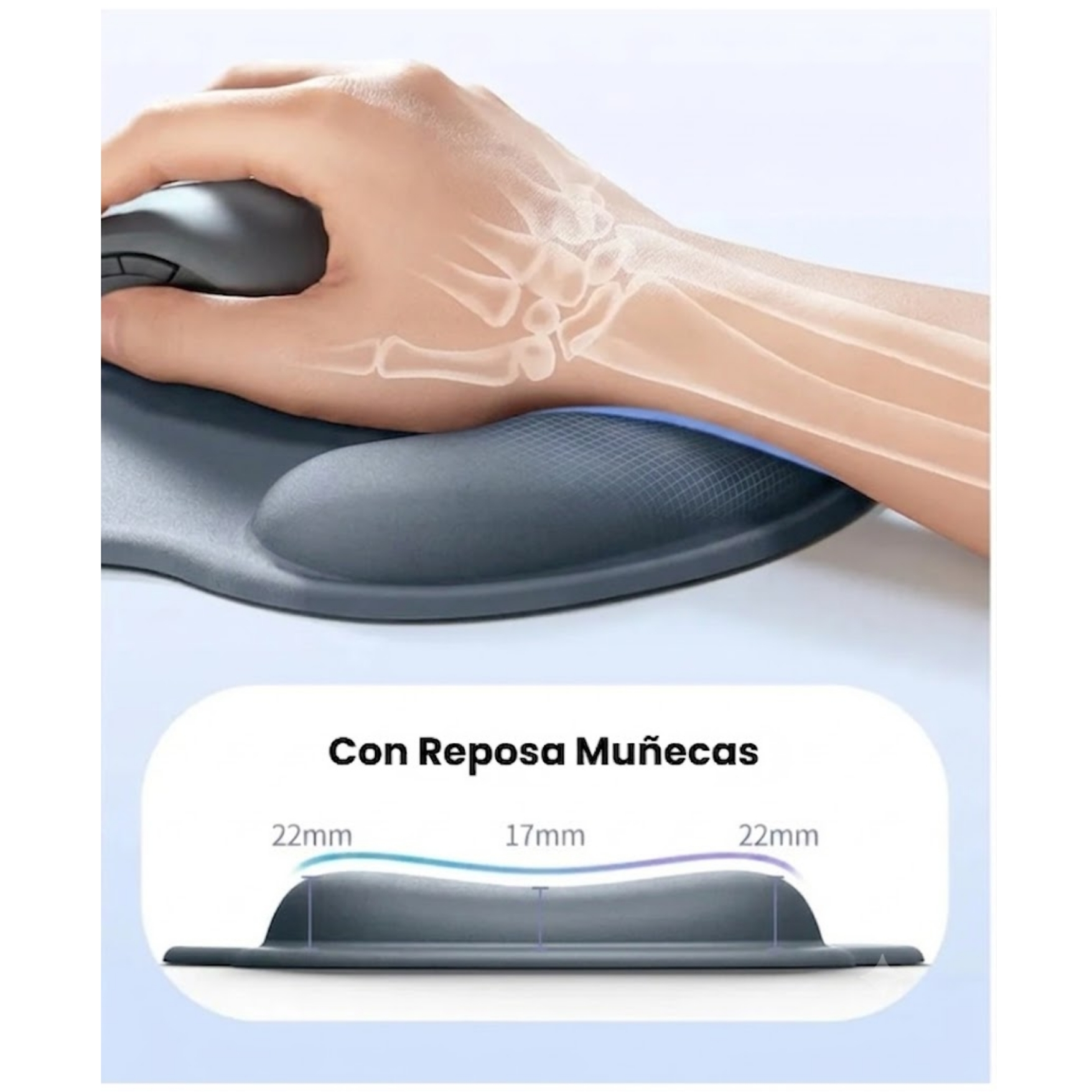 MOUSE PAD UGREEN CON SOPORTE GEL ERGONÓMICO Y ANTIDESLIZANTE PREMIUN  UGREEN LP668 – 25244 - 2