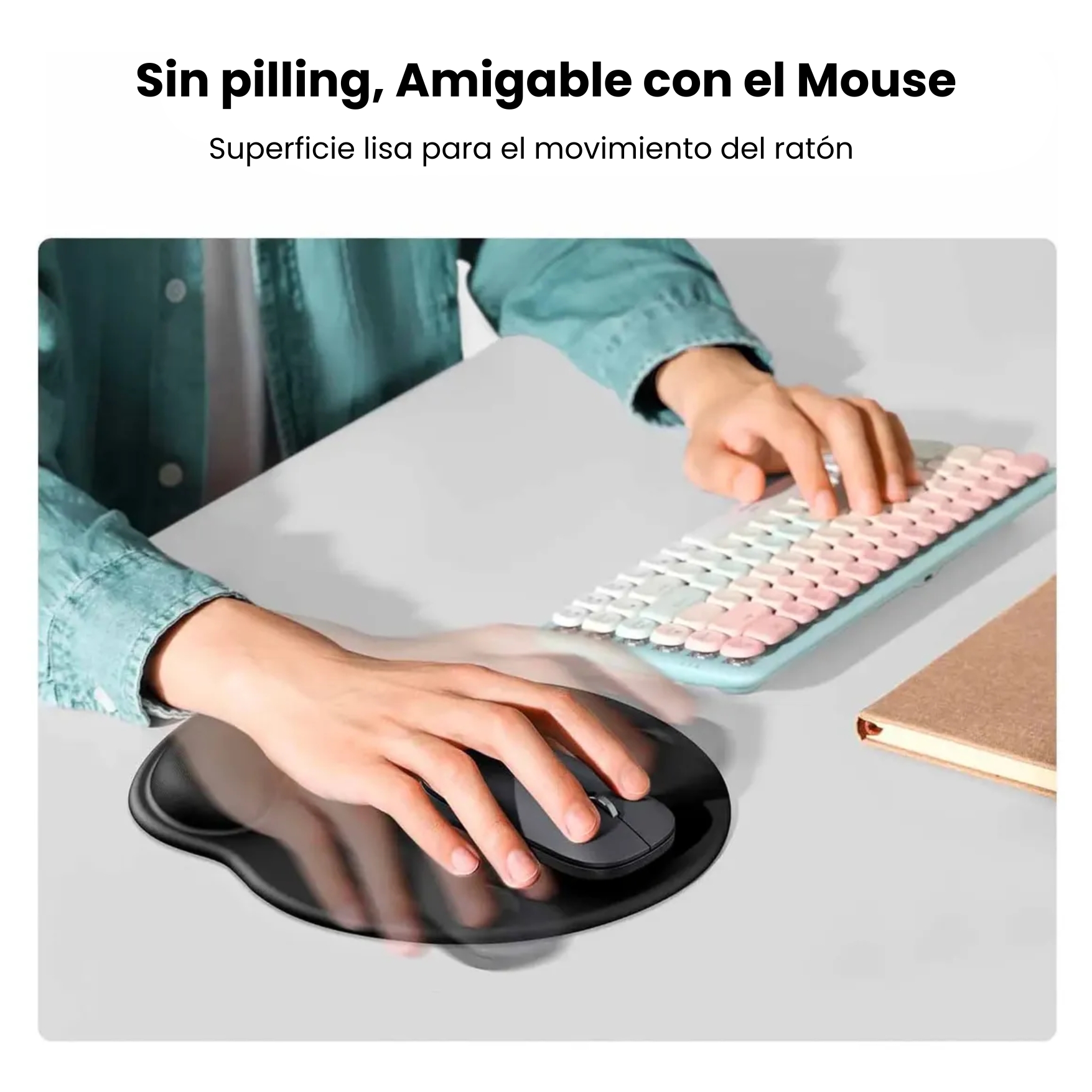 MOUSE PAD UGREEN CON SOPORTE GEL ERGONÓMICO Y ANTIDESLIZANTE CALIDAD PREMIUN LP668 25245 NEGRO - 4