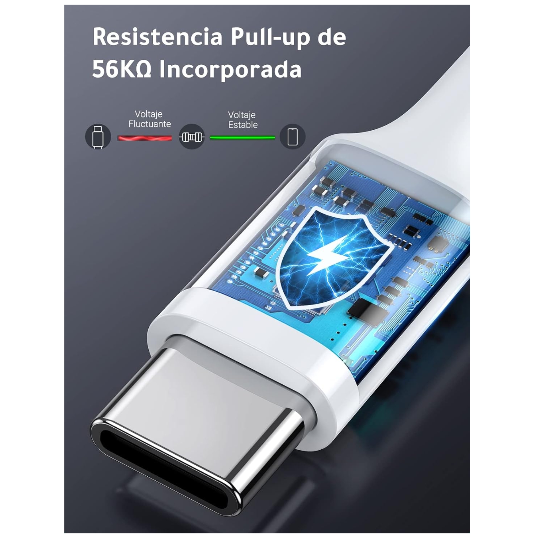 CABLE UGREEN USB A TYPE C 3A CABLE CARGA RÁPIDA 1 METRO - 4