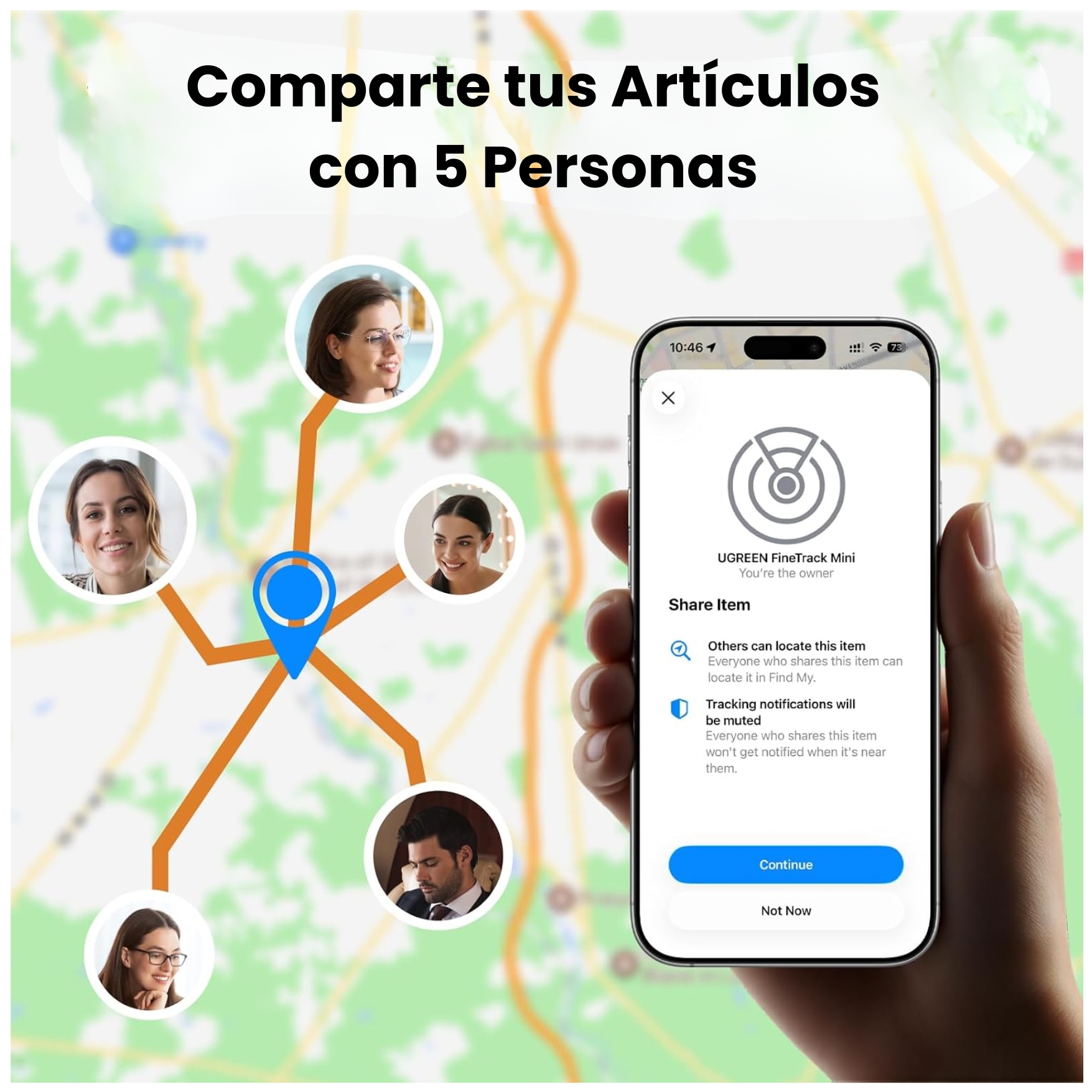 RATREADOR LOCALIZADOR UGREEN BLUETOOTH GPS FINETRACK MINI 2 UGREEN COMPATIBLE CON IOS IPHONE IPAD - 6