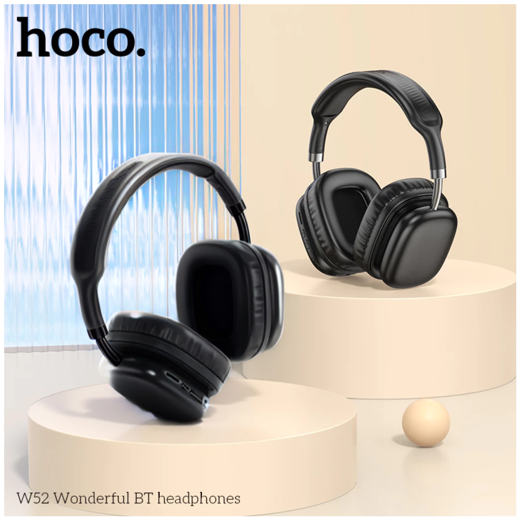 AUDÍFONO DE VINCHA INALÁMBRICO HOCO W52 46 HORAS MUSICA BLUETOOTH ESTÉREO NEGRO - 5