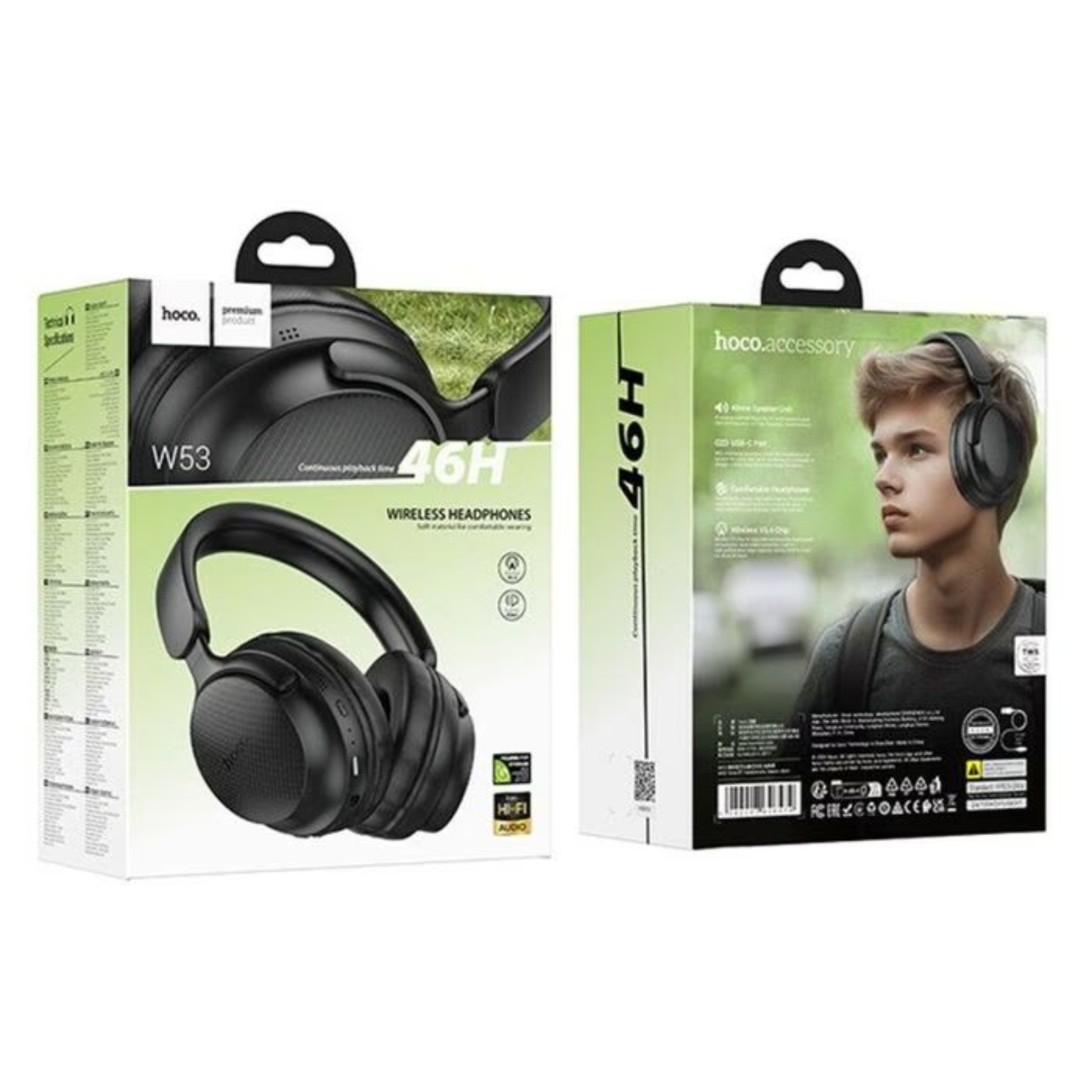 AUDIFONO INALAMBRICO BLUETOOTH HOCO W53 OVER-EAR CON MICRÓFONO Y 46 HORAS BATERÍA DE LARGA DURACIÓN - 7