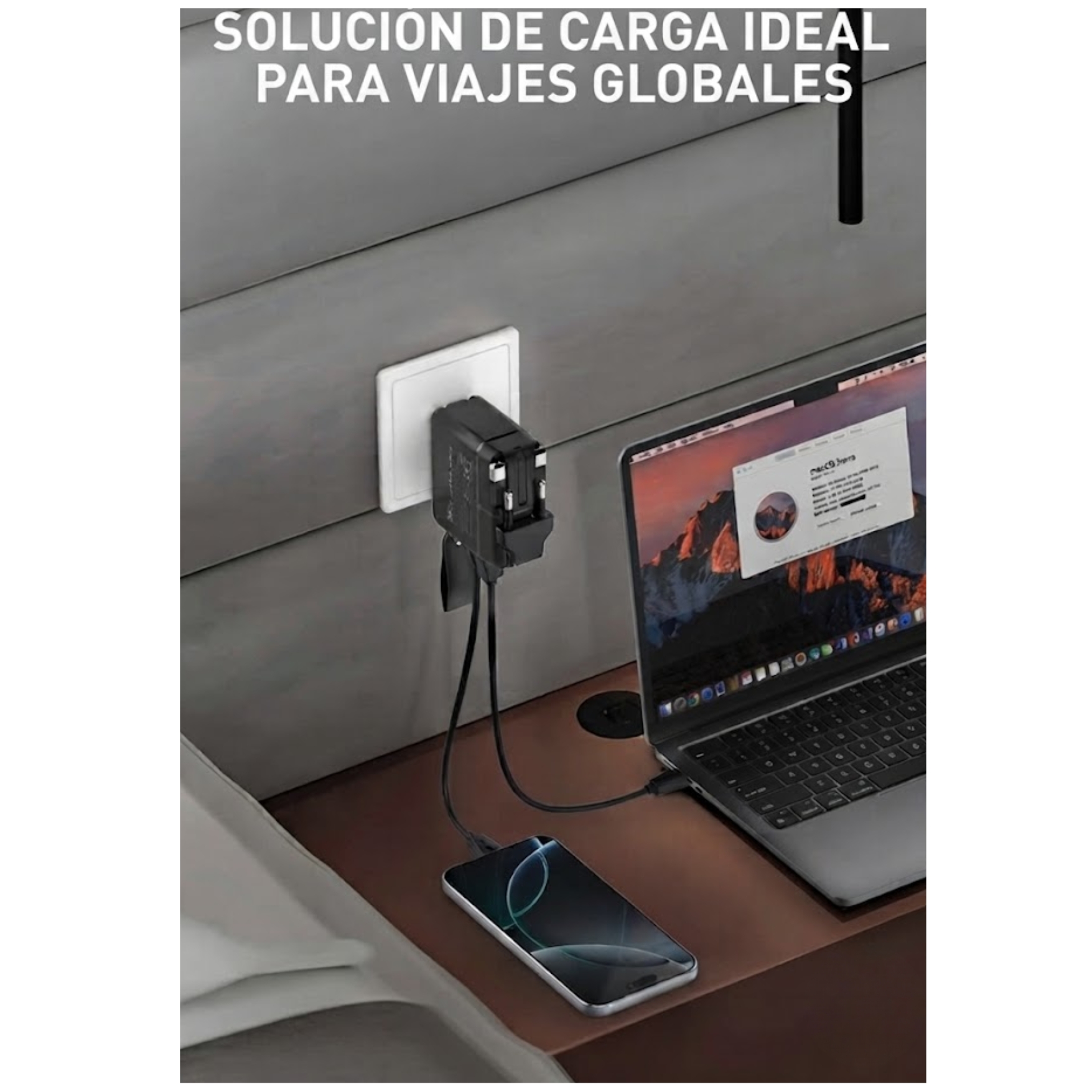CARGADOR LDNIO CARGA RÁPIDA 65W GAN CON ADAPTADOR UNIVERSAL VIAJERO PARA LAPTOP MACBOOK COMPACTO - 3