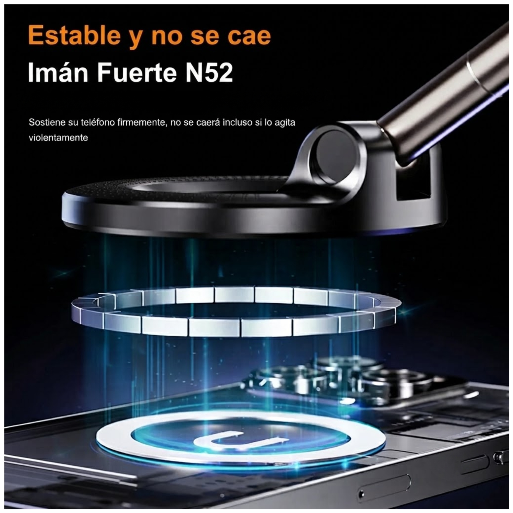 SOPORTE MAGNÉTICO PARA CELULAR HOLDER PARA AUTO AJUSTABLE 360° CON VENTOSA BRYSOON DLA09 - 4