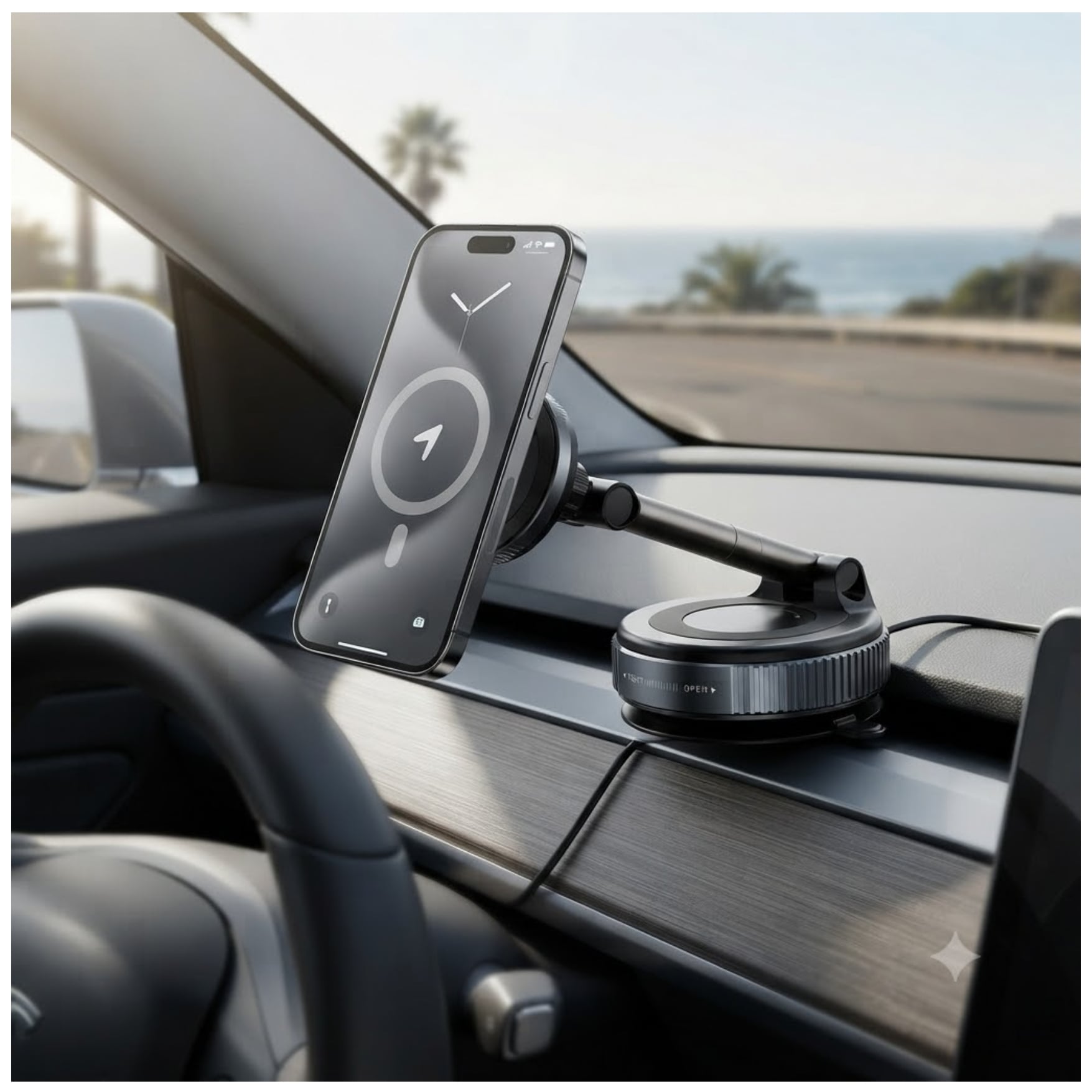 SOPORTE MAGNÉTICO PARA CELULAR HOLDER PARA AUTO AJUSTABLE 360° CON VENTOSA BRYSOON DLA09 - 7