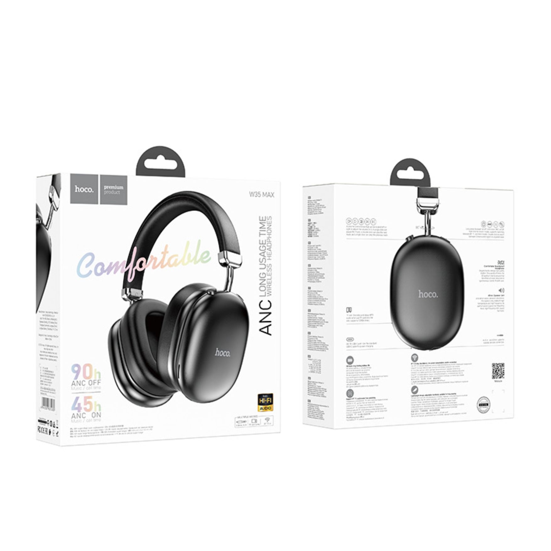 AUDIFONO CON CANCELACIÓN DE RUIDO HOCO W35 MAX ANC CON MICRÓFONO 90H ANC OFF / 45H ANC ON - 5
