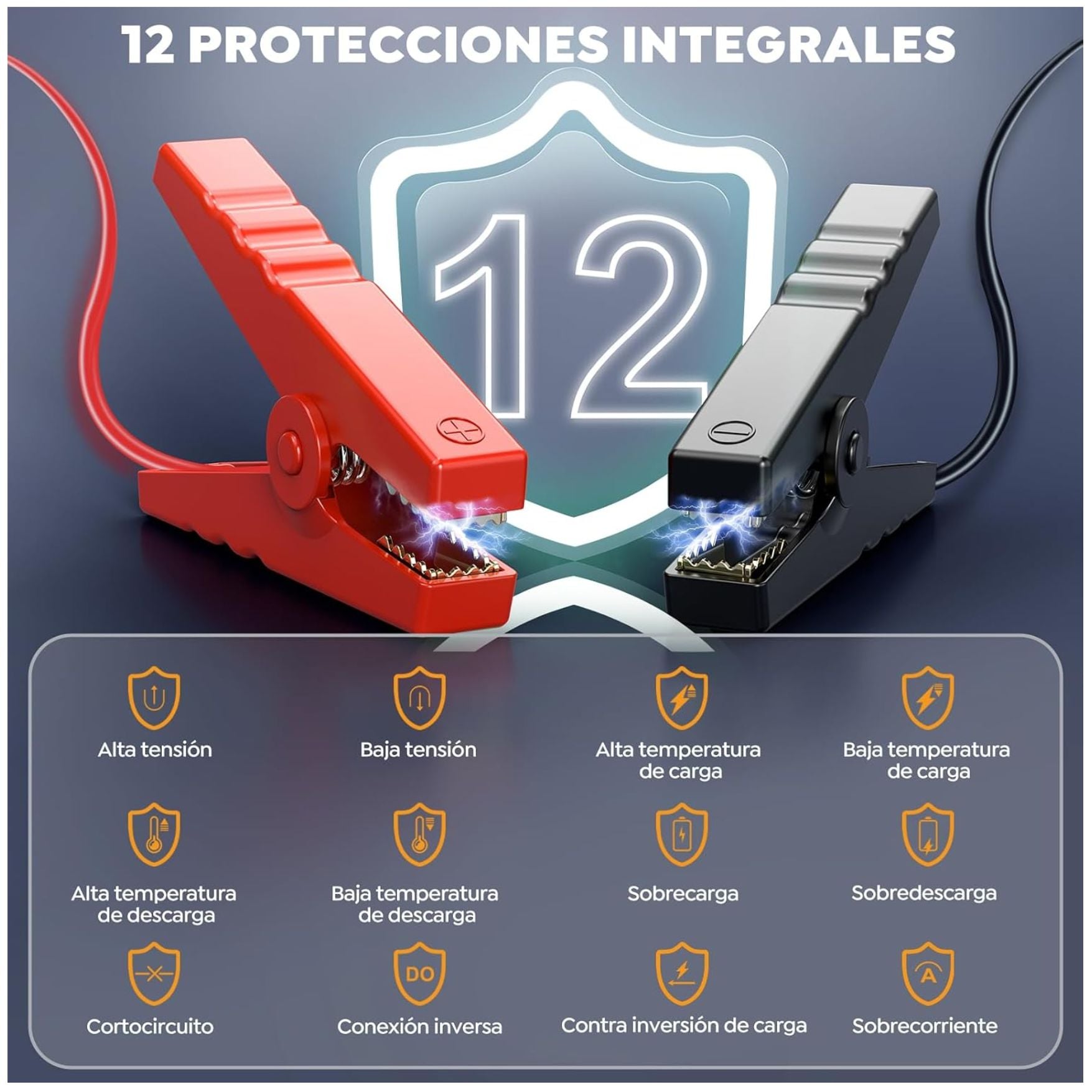 ARRANCADOR DE BATERIA PARA AUTO INFLADOR DE LLANTA CARRO SCOOTER PELOTA LINTERNA POWER BANK - 4