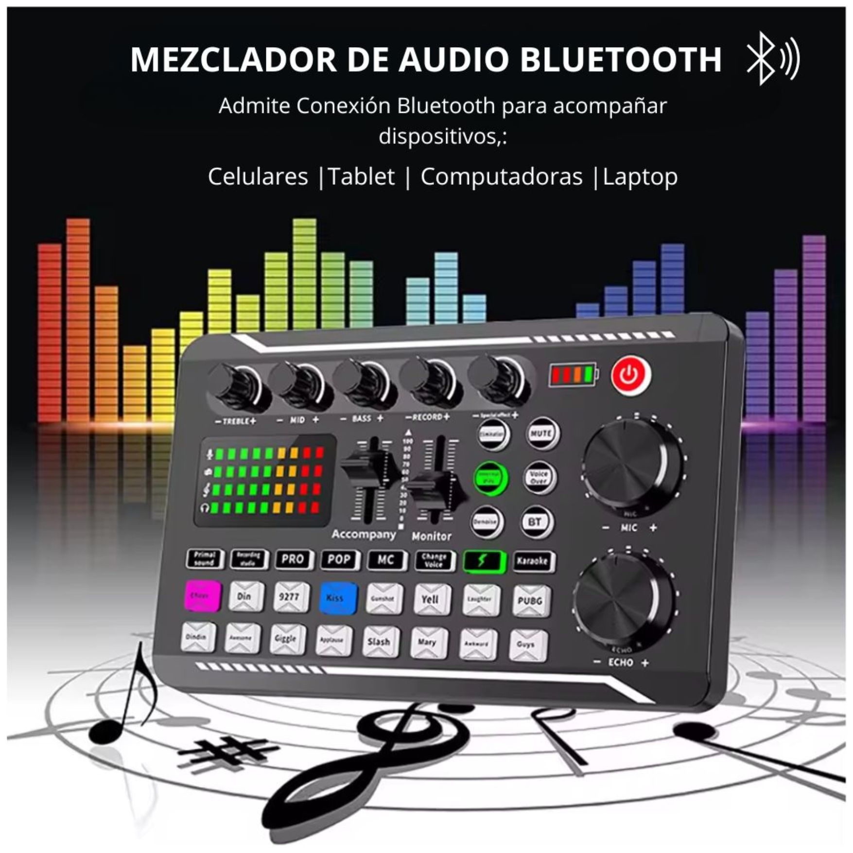KIT MICROFONO CONDENSADOR CONSOLA MEZCLADORA DE EFECTOS SONIDO TRANSMISIONES EN VIVO F998 - PP646 - 4