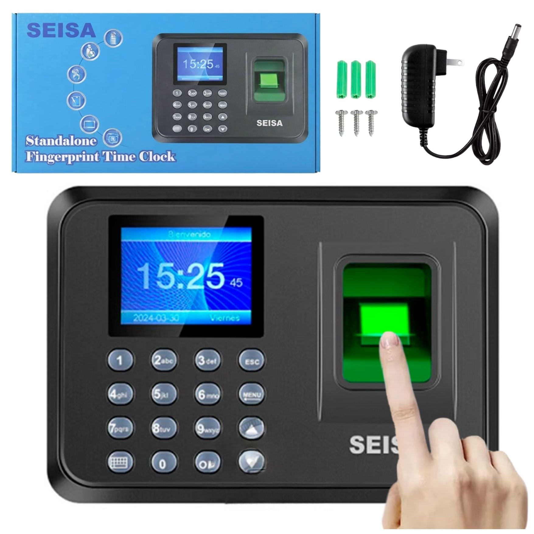 CONTROL ACCESO Y REGISTRO DE ASISTENCIA CON HUELLA DIGITAL BIOMETRICO TRABAJO OFICINA - 1