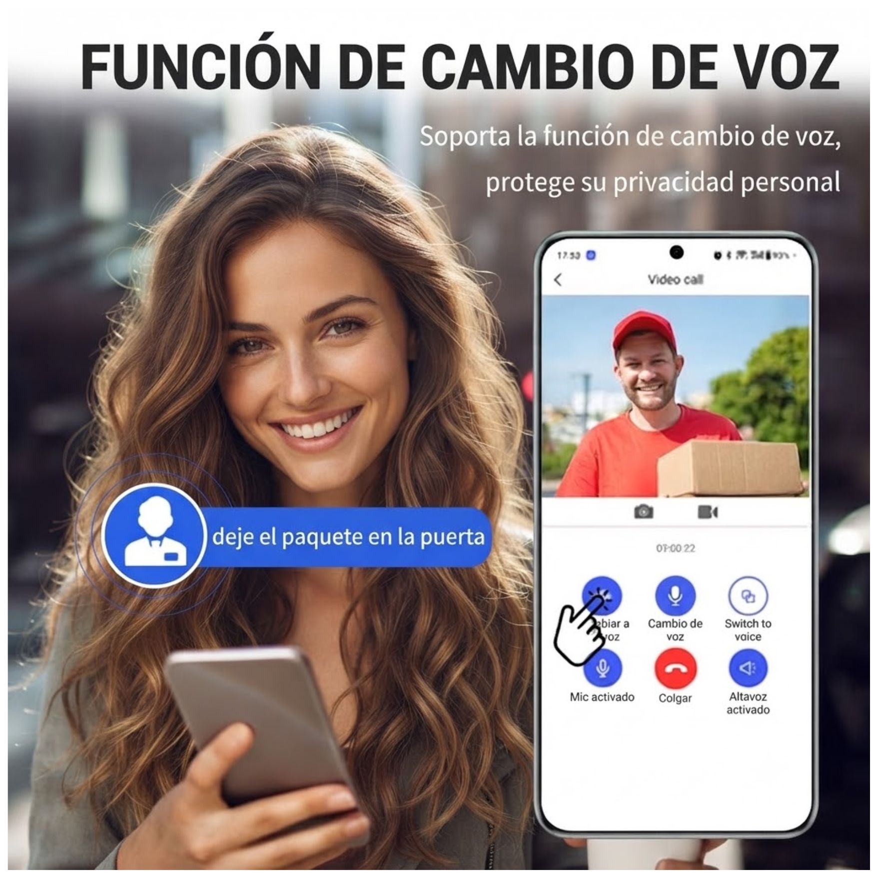 TIMBRE INTELIGENTE INALÁMBRICO CON CÁMARA Y VIDEO BIDIRECCIONAL WI-FI 2,4GHZ CON APP MÓVIL - 6