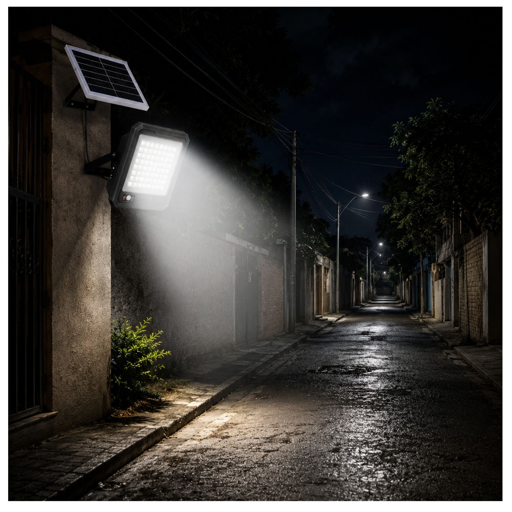 REFLECTOR SOLAR LUZ LED EXTERIOR 300W CON CONTROL Y SENSOR DE MOVIMIENTO, 7200MAH PARA JARDINES - 5