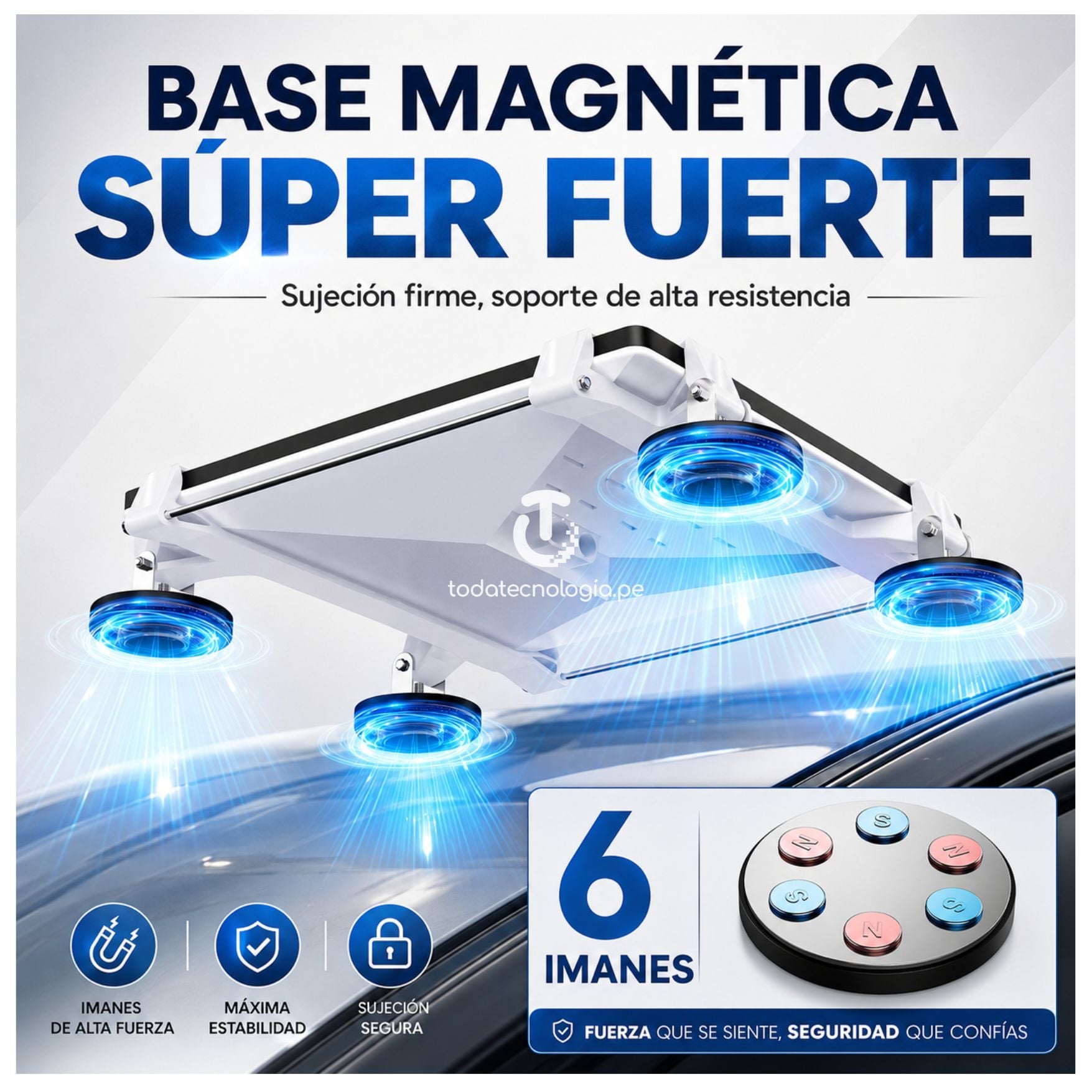 BASE SOPORTE MAGNÉTICO DE ANTENA STARLINK MINI PARA CARRO AUTO, BARCOS, CAMPING Y VIAJES - 4