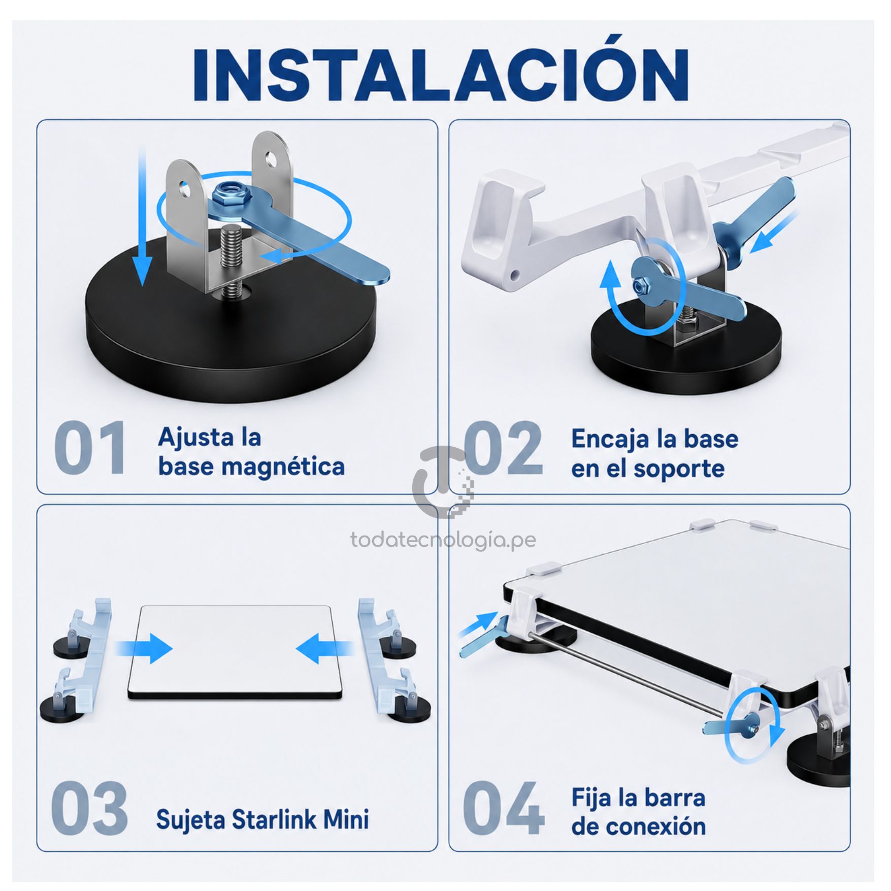 BASE SOPORTE MAGNÉTICO DE ANTENA STARLINK MINI PARA CARRO AUTO, BARCOS, CAMPING Y VIAJES - 6