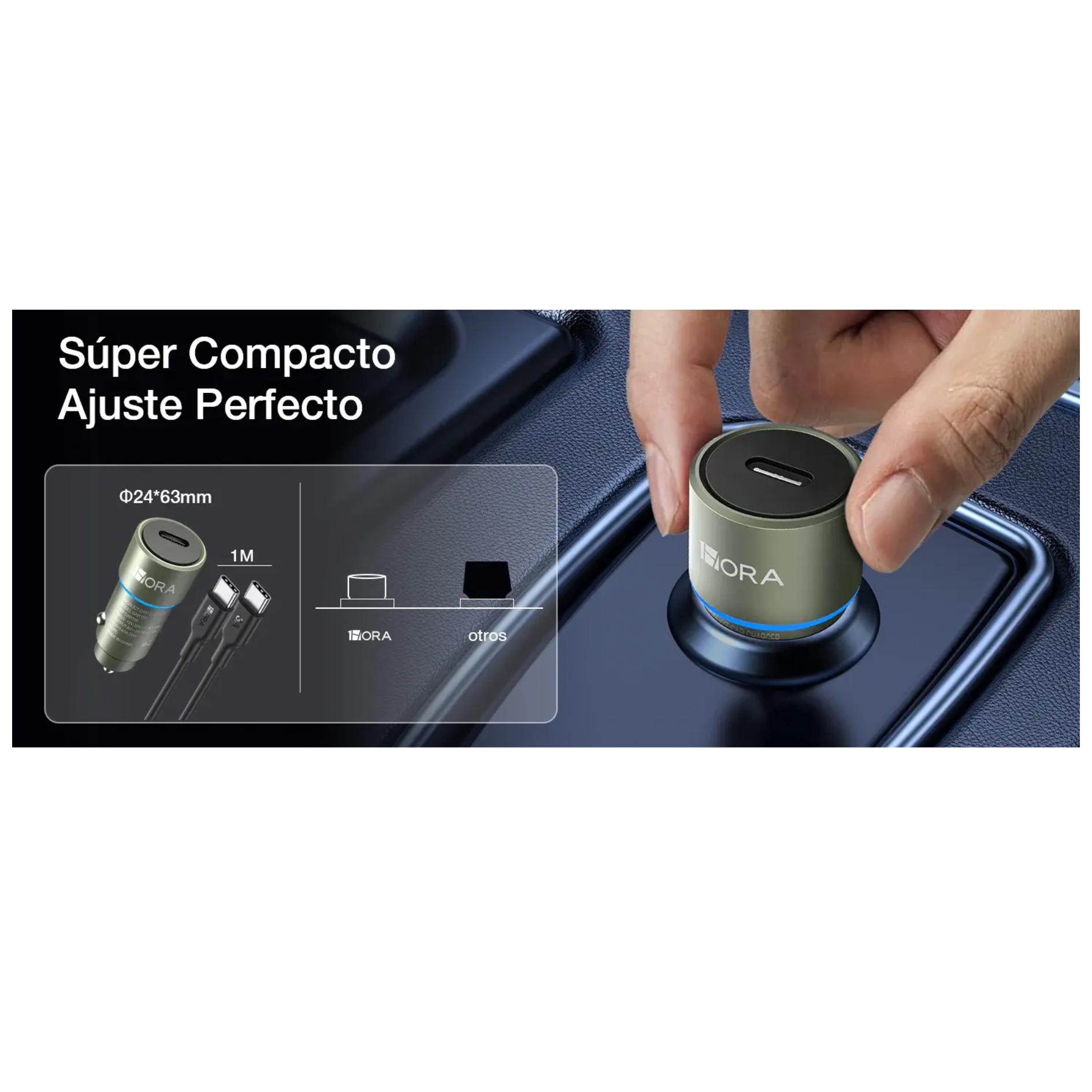 CARGADOR AUTO CARGA RAPIDA 20W + CABLE TYPE C 1HORA PARA IPHONE SAMSUNG  HONOR OPPO IPHONE XIOAMI - 4