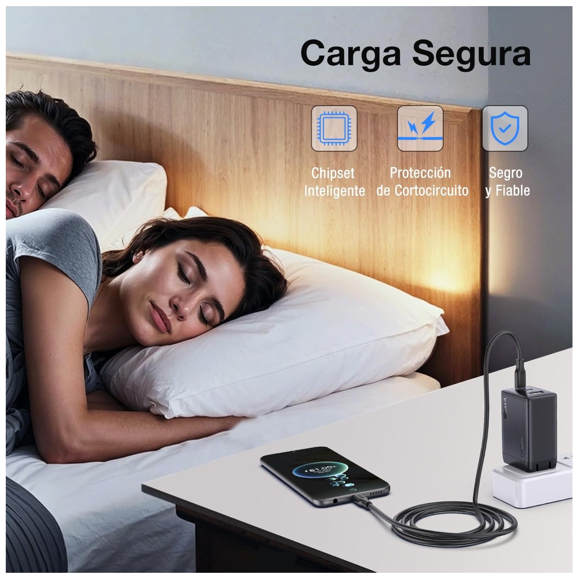 CARGADOR CARGA RAPIDA GAN 65W 1HORA + CABLE TYPE C PARA MACBOOK SAMSUNG HONOR OPPO IPHONE XIOAMI - 6