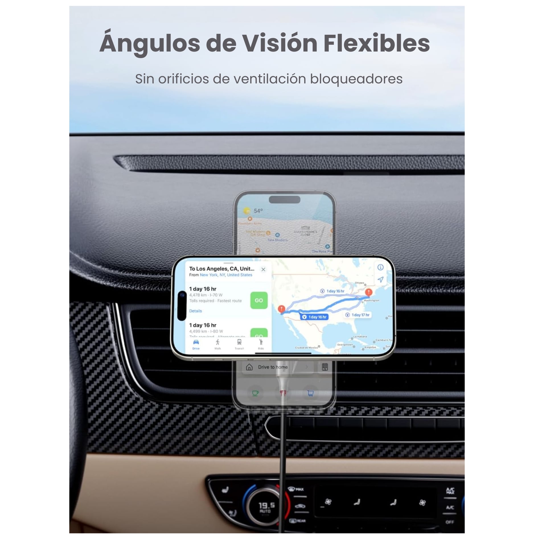 CARGADOR DE AUTO UGREEN INALÁMBRICO MAGFLOW QI2 DE 25W, SOPORTE HOLDER MAGNETICO - 5