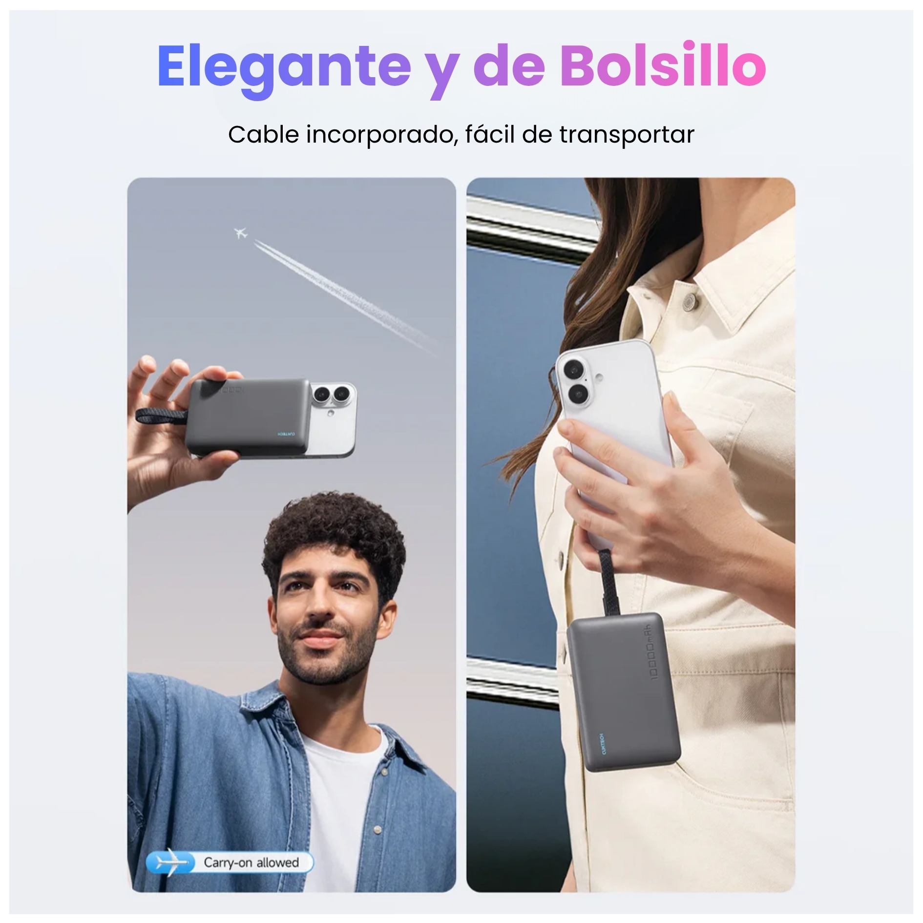 POWER BANK MAGNÉTICO CUKTECH 10000MAH CABLE INCORPORADO WPB100L 7,5 W CARGA INALÁMBRICA - 6