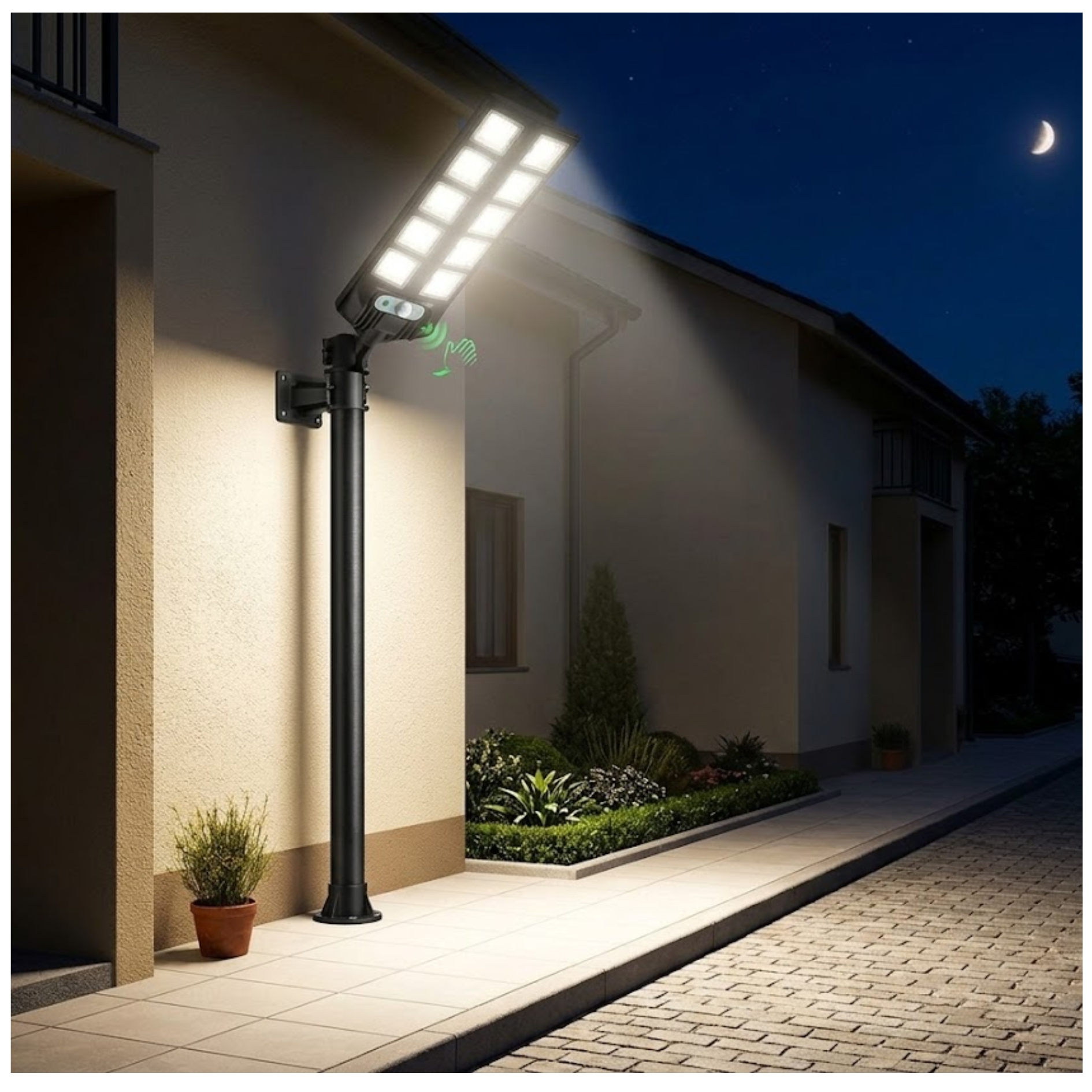 REFLECTOR FAROLA LUZ LED 200W CON PANEL SOLAR RECARGABLE AHORRO DE ENERGÍA - 6