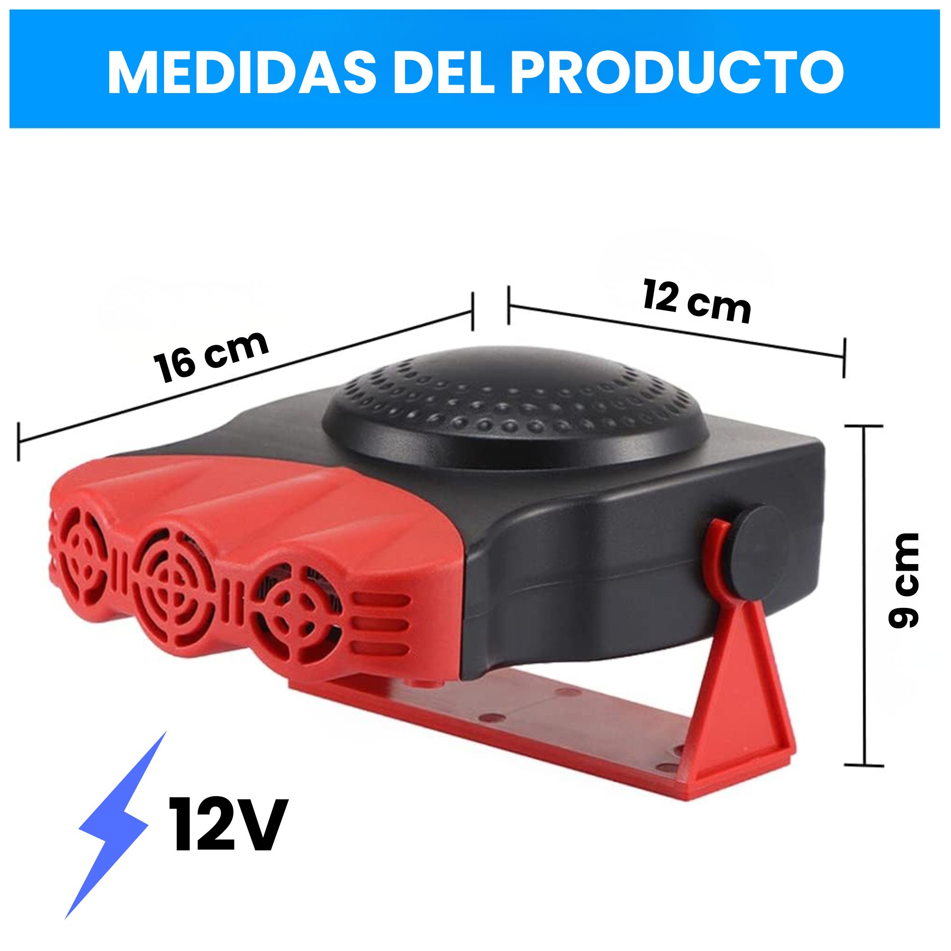 CALEFACTOR PORTÁTIL PARA AUTO 12V 200W DESEMPAÑADOR VIAJES CALEFACCIÓN RÁPIDA - 2
