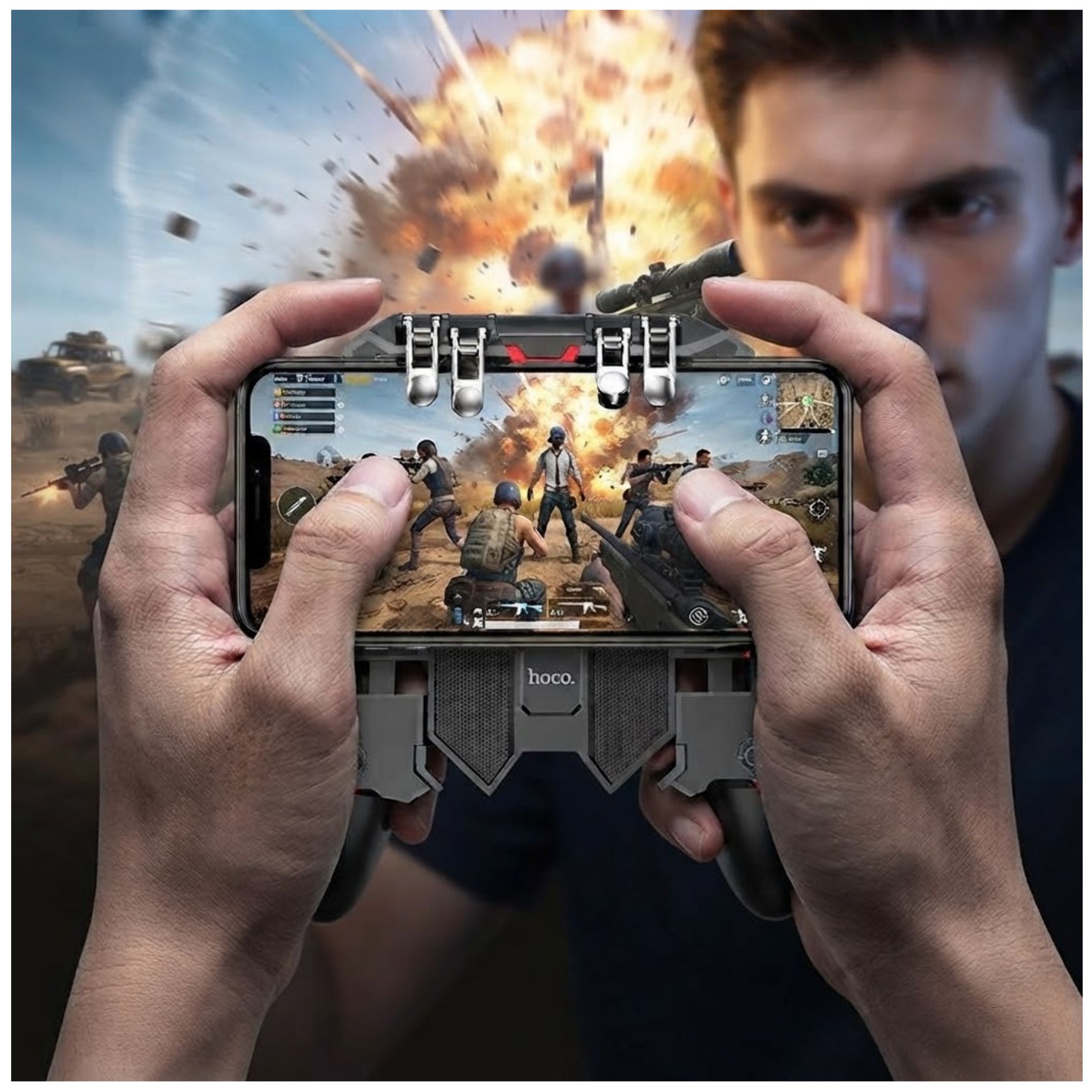MANDO GATILLO DISPARADOR PARA CELULAR HOCO JUEGOS PUBG MOBILE, FREE FIRE CALL OF DUTY ANDROID, IOS - 5