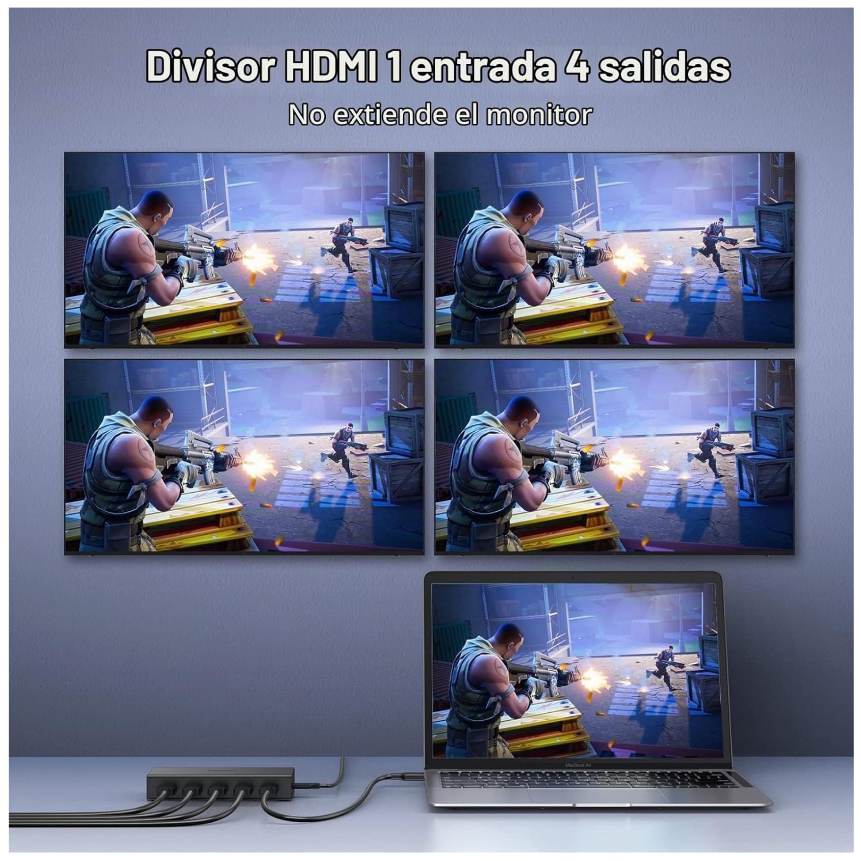 SPLITTER HDMI UGREEN 4K60HZ, 1 ENTRADA A 4 SALIDAS CON CONTROL EDID AUDIO  DOLBY WINDOWS MACOS - 2