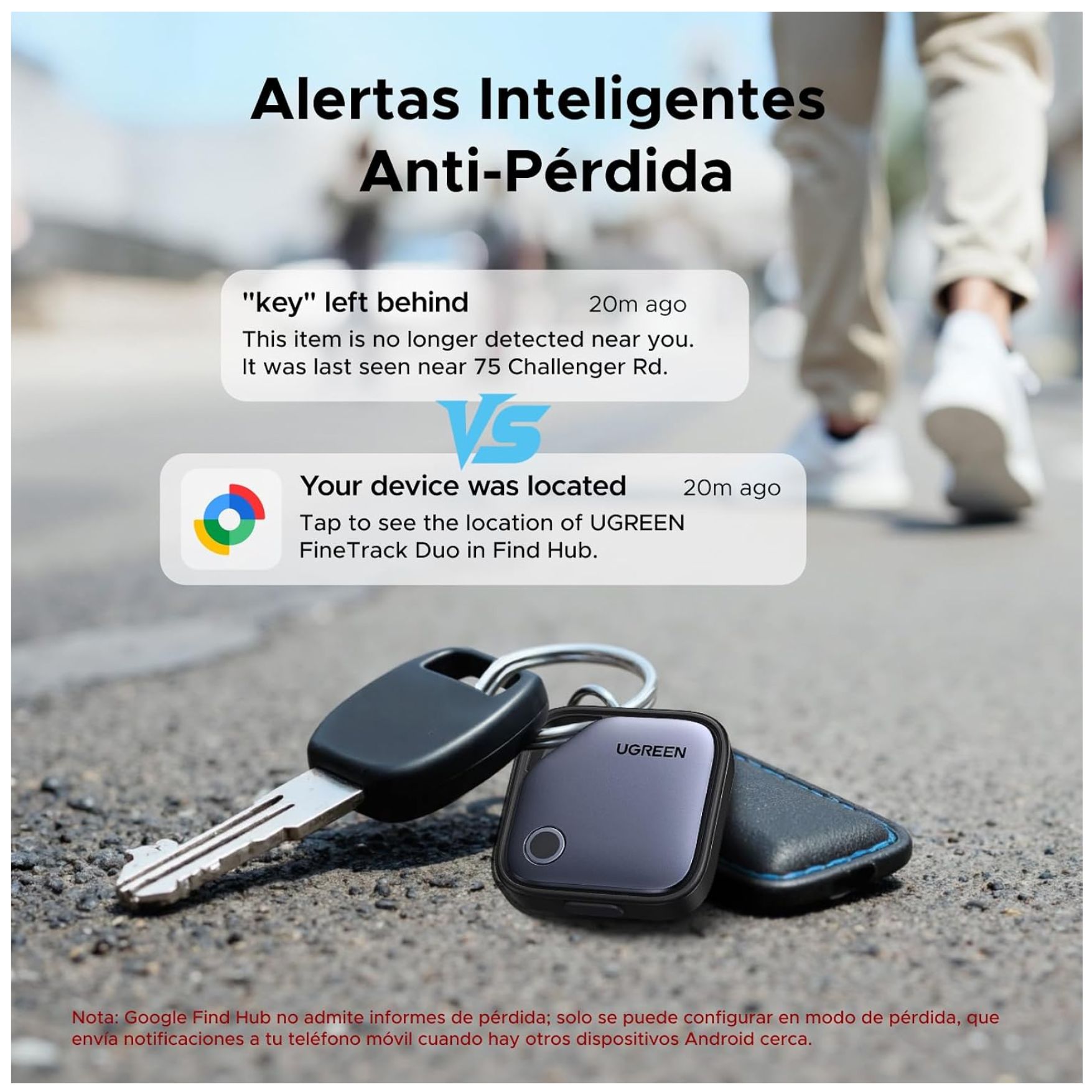 RASTREADOR LOCALIZADOR UGREEN FINETRACK INTELIGENTE RECARGABLE COMPATIBLE IPHONE IOS O ANDROID - 6