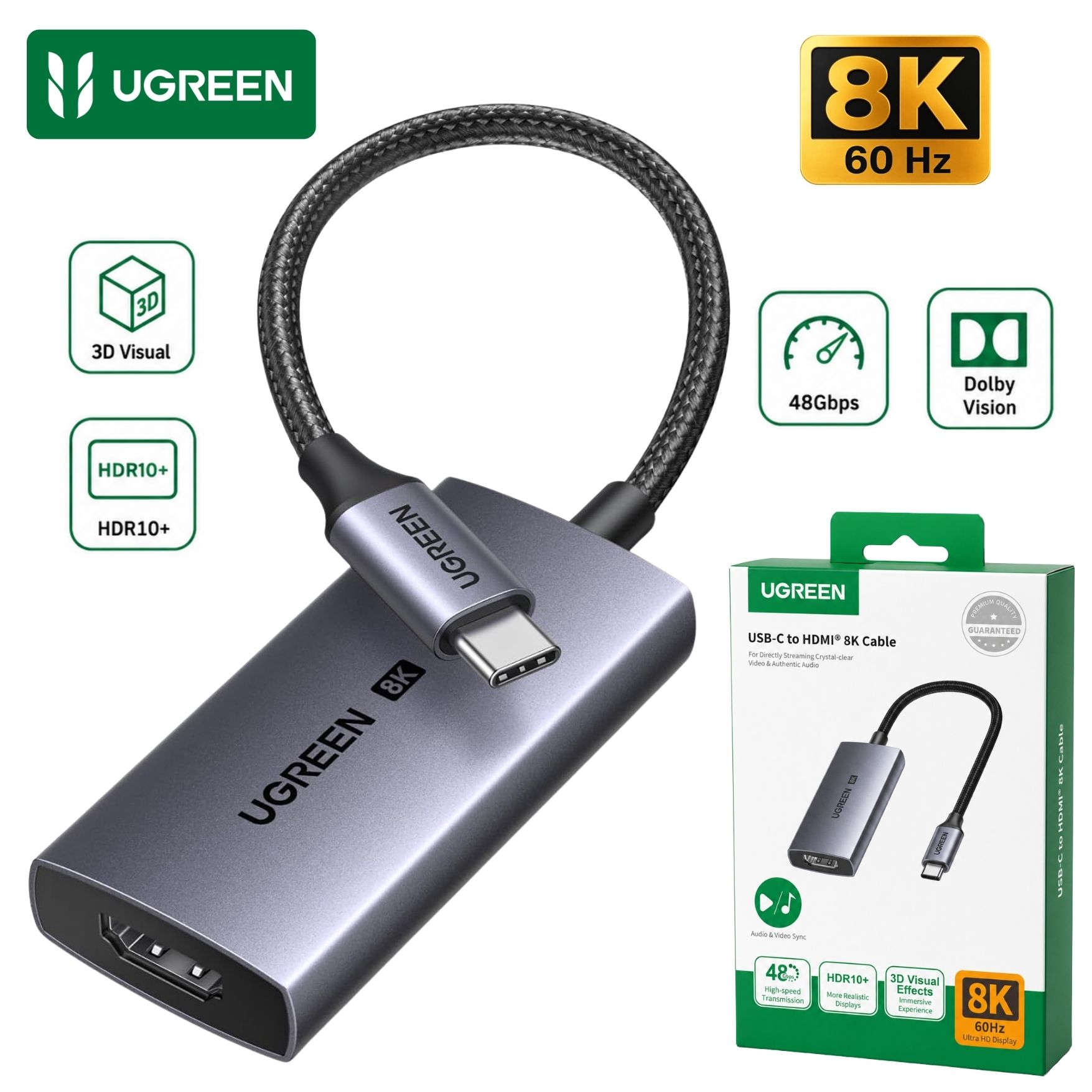 ADAPTADOR CONVERTIDOR TYPE C A HDMI 2.1 8K@60HZ DE 48 GBPS THUNDERBOLT 5/4/3 CM491 – 85320 - 1