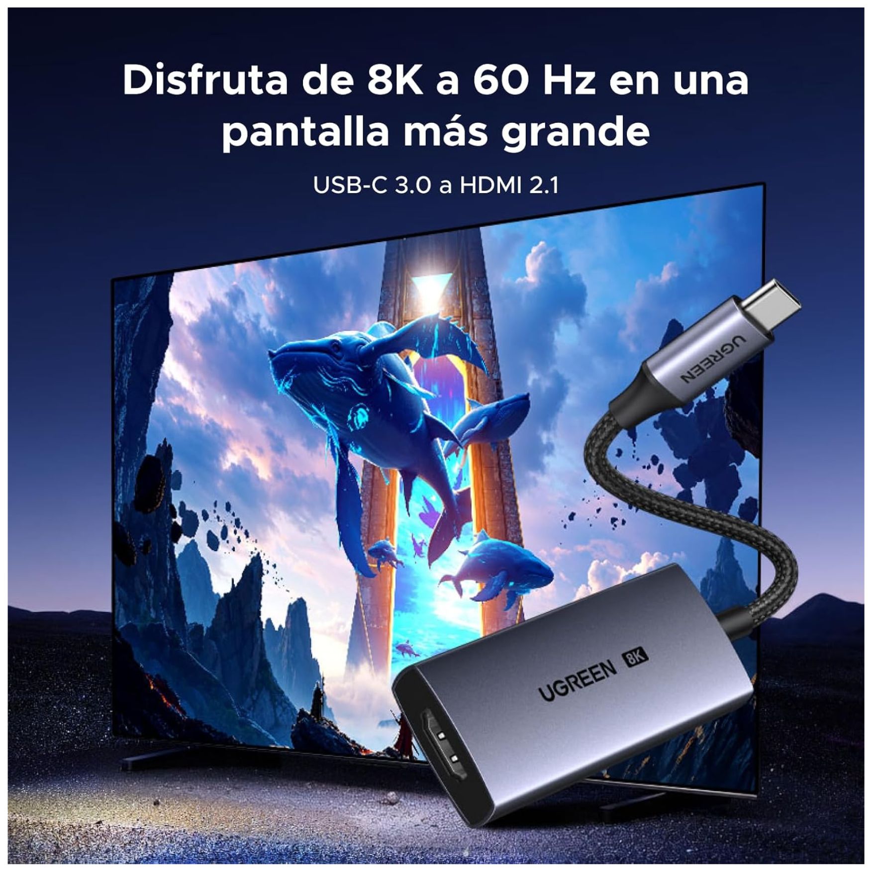 ADAPTADOR CONVERTIDOR TYPE C A HDMI 2.1 8K@60HZ DE 48 GBPS THUNDERBOLT 5/4/3 CM491 – 85320 - 3