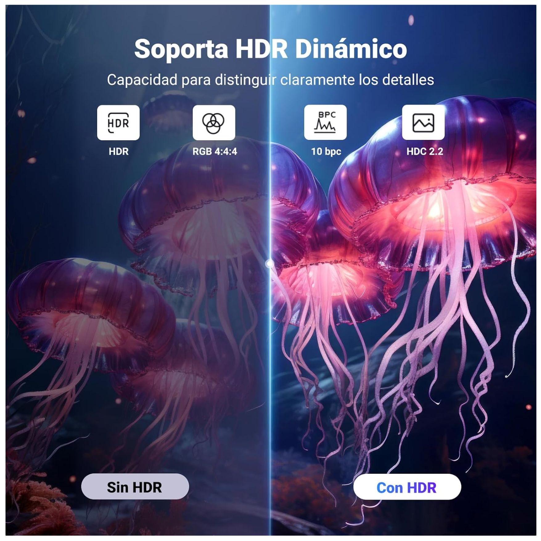 CABLE DISPLAYPORT UGREEN SOPORTA 8K@60HZ, 4K@144HZ/240HZ, 32.4 GBPS CABLE DPI 3 METROS - 5