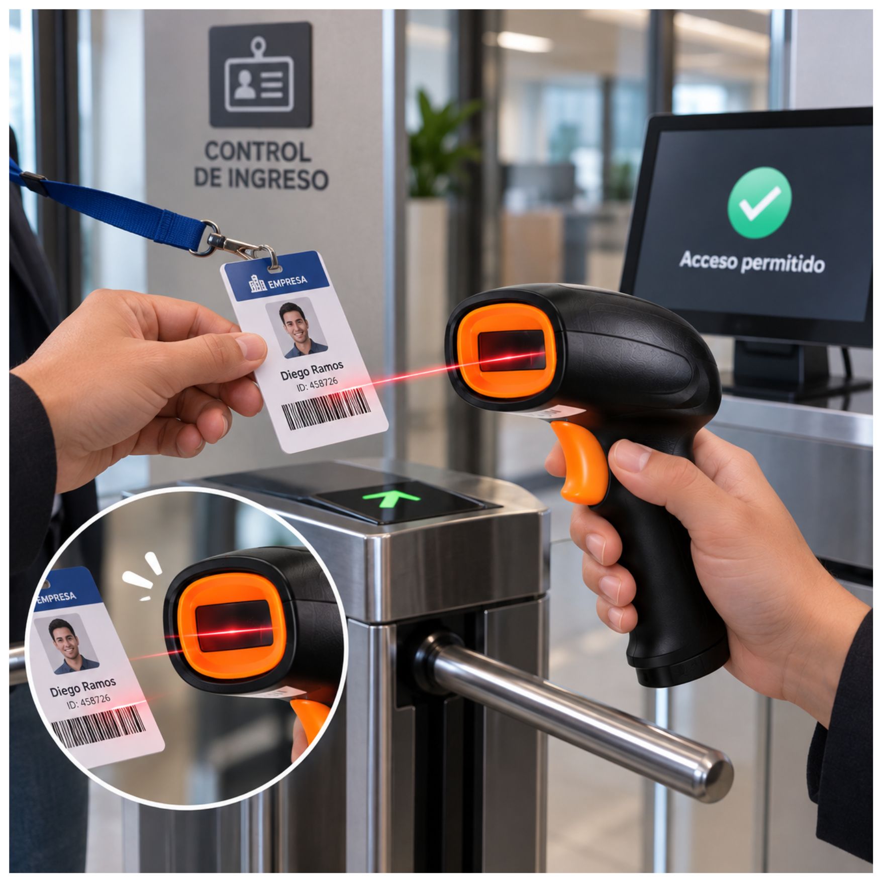 LECTOR DE CÓDIGOS DE BARRAS LECTOR QR 1D 2D INALAMBRICO RECARGABLE BAIHUO MY-8056 - 7