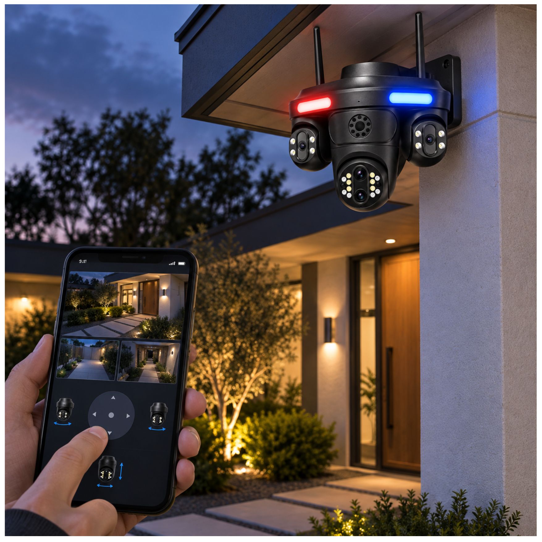 CÁMARA SEGURIDAD VIGILANCIA PTZ WIFI 2.4 DOBLE LENTE VISIÓN NOCTURNA Y AUDIO BIDIRECCIONAL FULL HD - 7